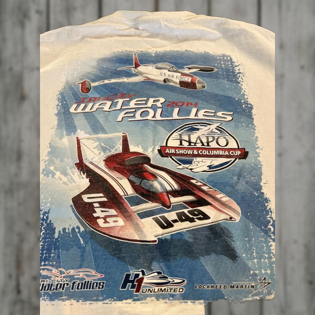 Port & Company VINTAGE Port & Company T-Shirt Main Selling Point: Hapo Air Show & Columbia Cup XL White Men Shirt XL Size US XL / EU 56 / 4 - 1 Thumbnail