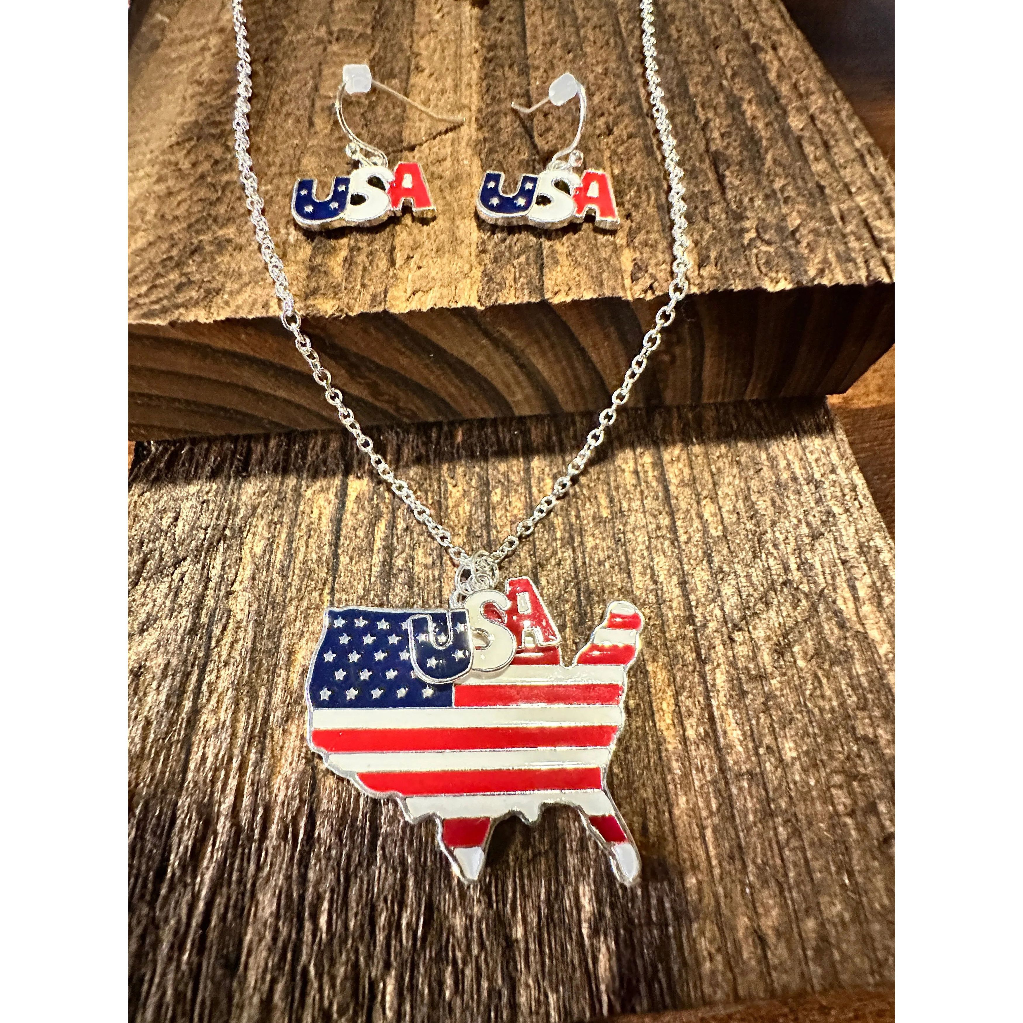 Other Boho America USA Necklace & Earring Set | Patriotic Jewelry Size ONE SIZE - 7 Thumbnail