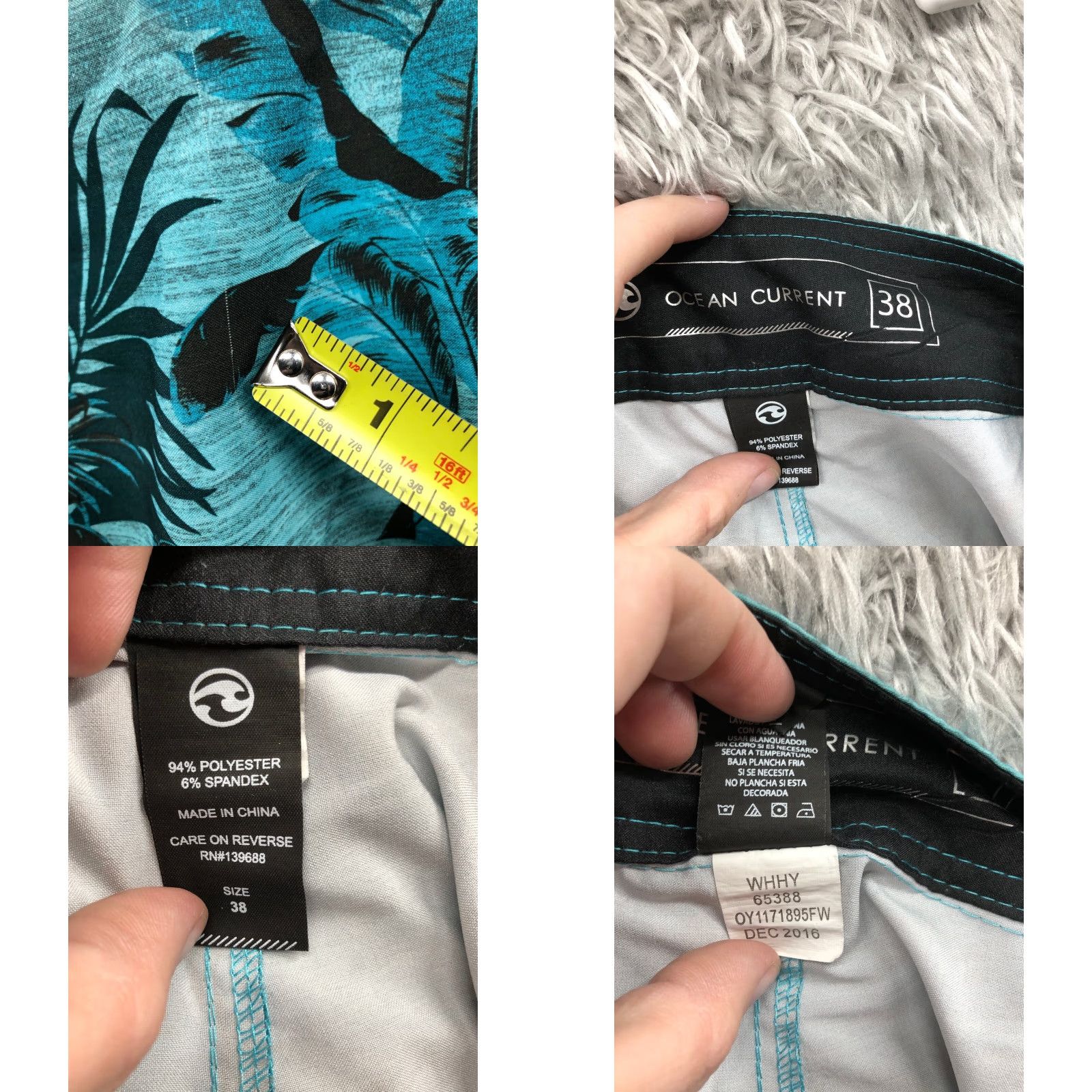 Swims Ocean Current Mens Hybrid Board Shorts 38 Green Swim 10" Inseam Stretch Regular Men Bottom Size US 36 / EU 52 - 8 Thumbnail