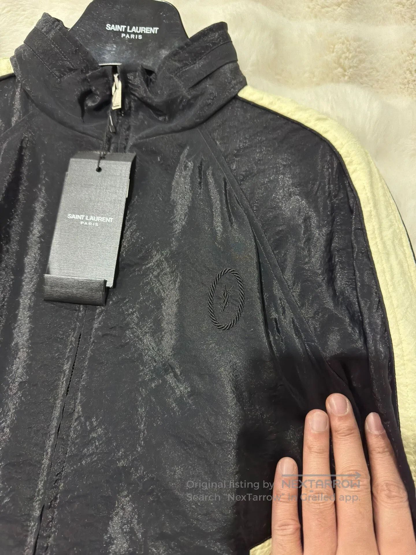 Saint Laurent Paris Saint Laurent SLP Black White Wrinkled Jacket. Size US M / EU 48-50 / 2 - 4 Thumbnail