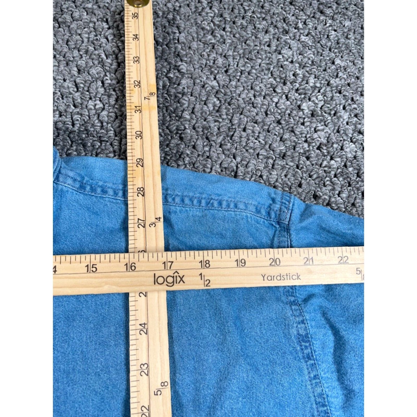 Denime VINTAGE Lost in 50s Embroidered Denim Shirt Adult XL Blue Button-Up Casual Mens Size US XL / EU 56 / 4 - 6 Thumbnail