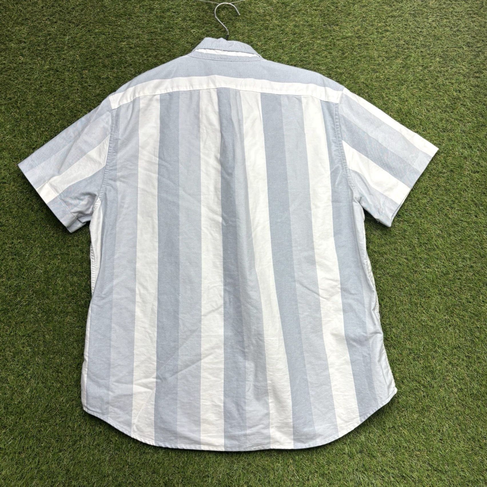 J.Crew VINTAGE J.CREW Oarsman Shirt Mens XL Striped Linen Cotton Button Short Sleeve Size US XL / EU 56 / 4 - 2 Thumbnail