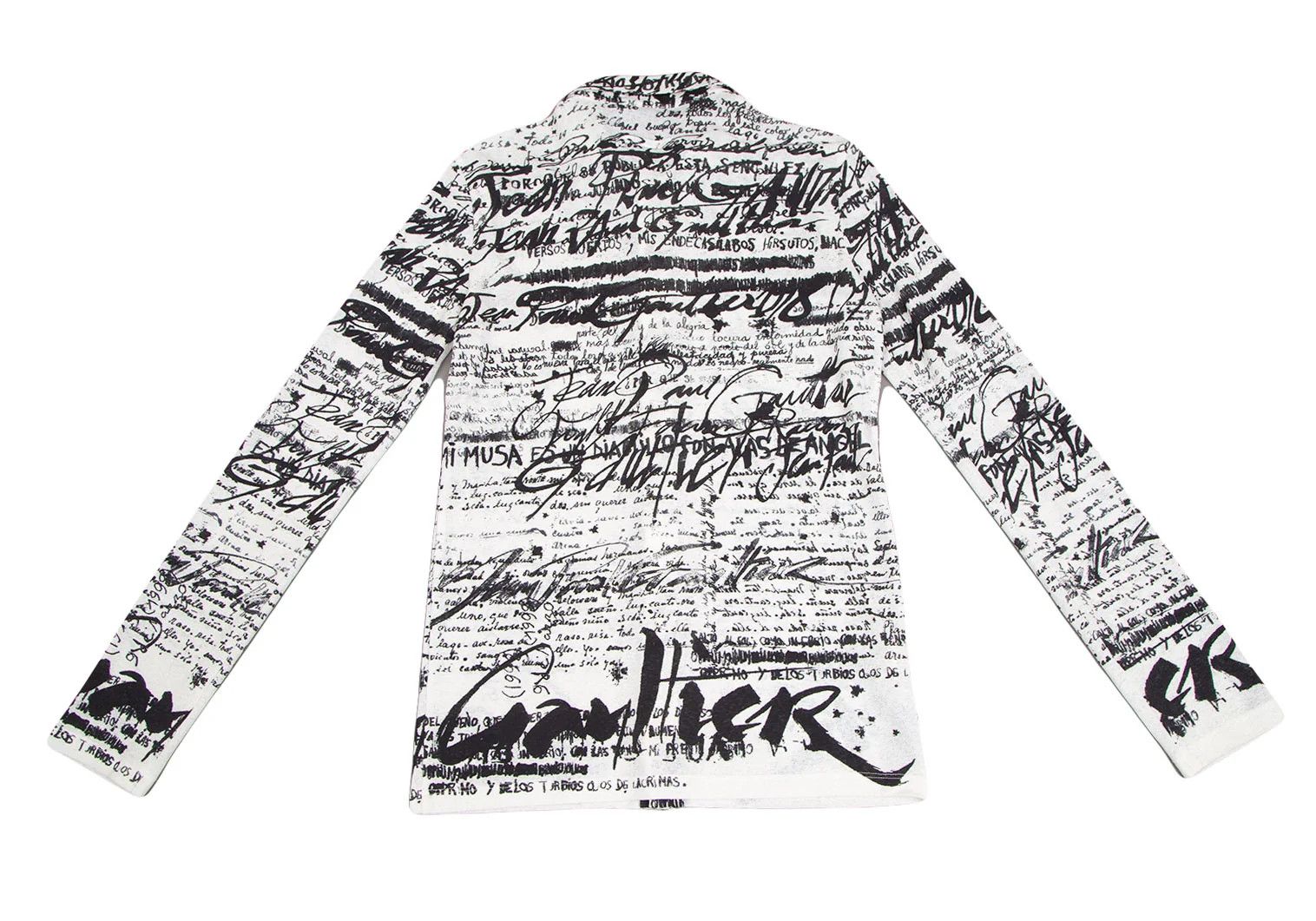 Jean Paul Gaultier Polyester Snap Button Shirt in Black and White, Size 48 Size US M / EU 48-50 / 2 - 12 Thumbnail