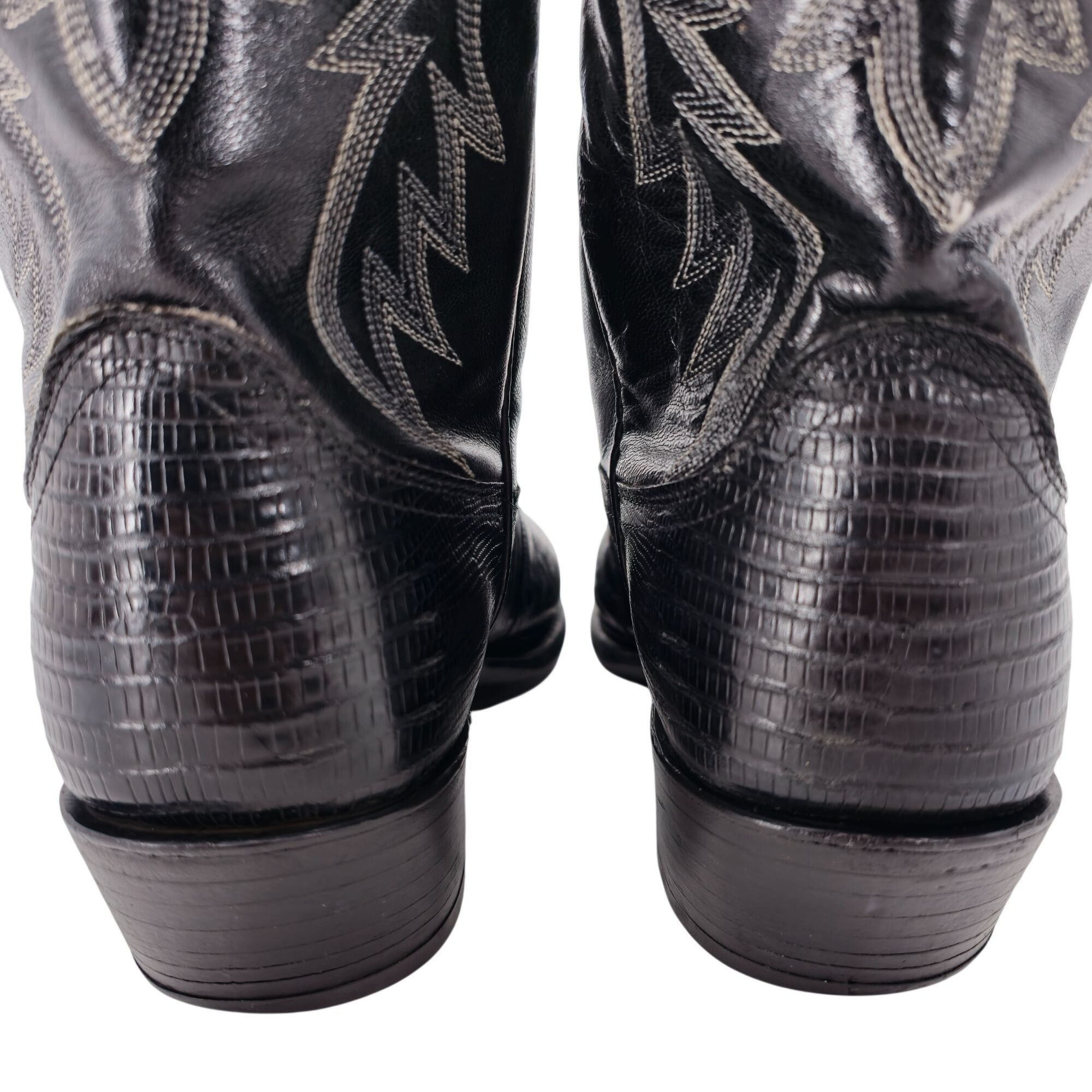Dan Post Mens 12D Exotic Teju Lizard Vintage Dan Post Black Cowboy Size US 12 / EU 45 - 6 Thumbnail