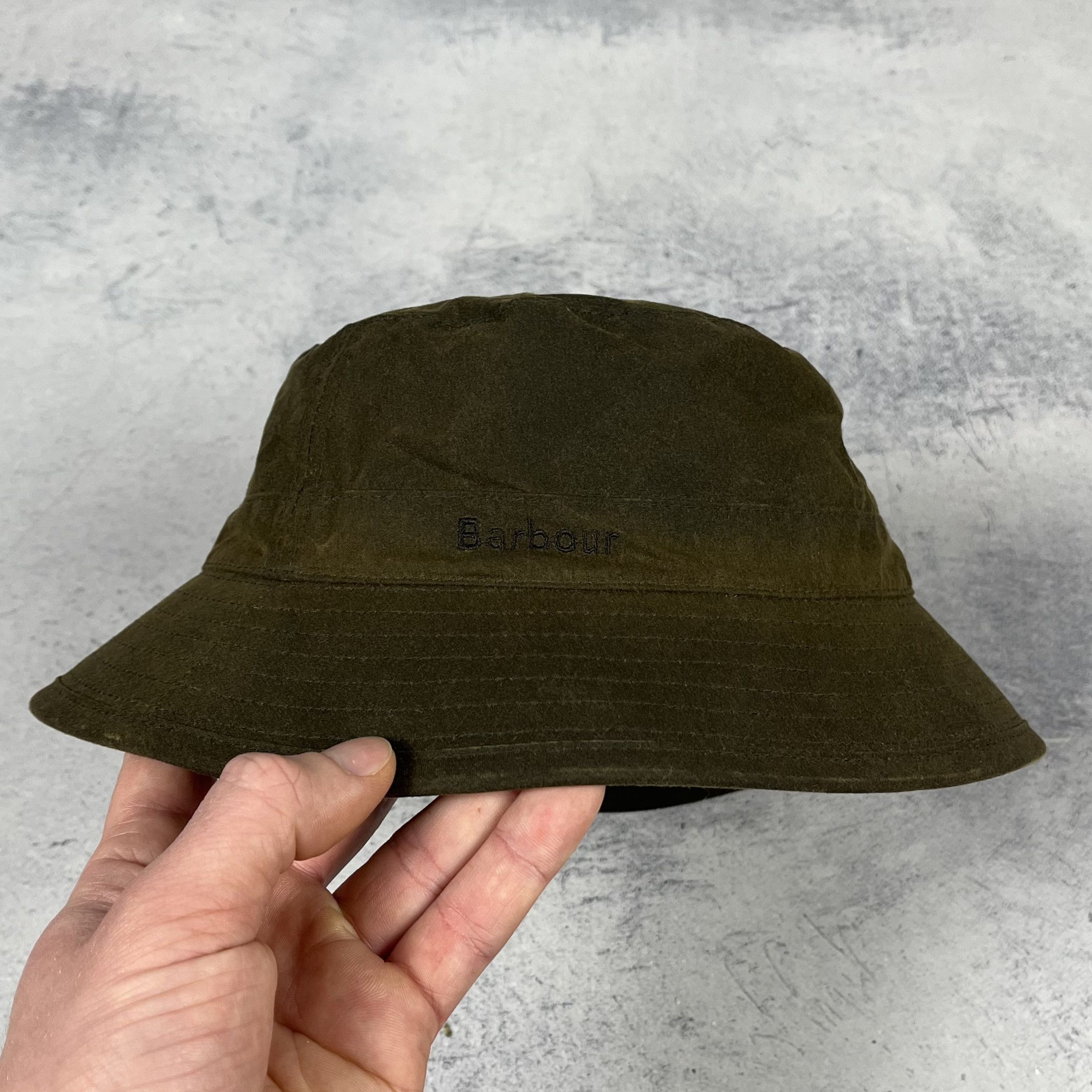 Barbour Barbour Waxed Olive Bucket Hat Size ONE SIZE - 3 Thumbnail