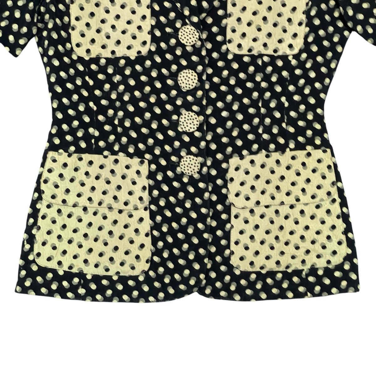 Vintage 80s Lolita Lempicka Paris Polka Dot Fitted Blazer Jacket Size M / US 6-8 / IT 42-44 - 7 Thumbnail