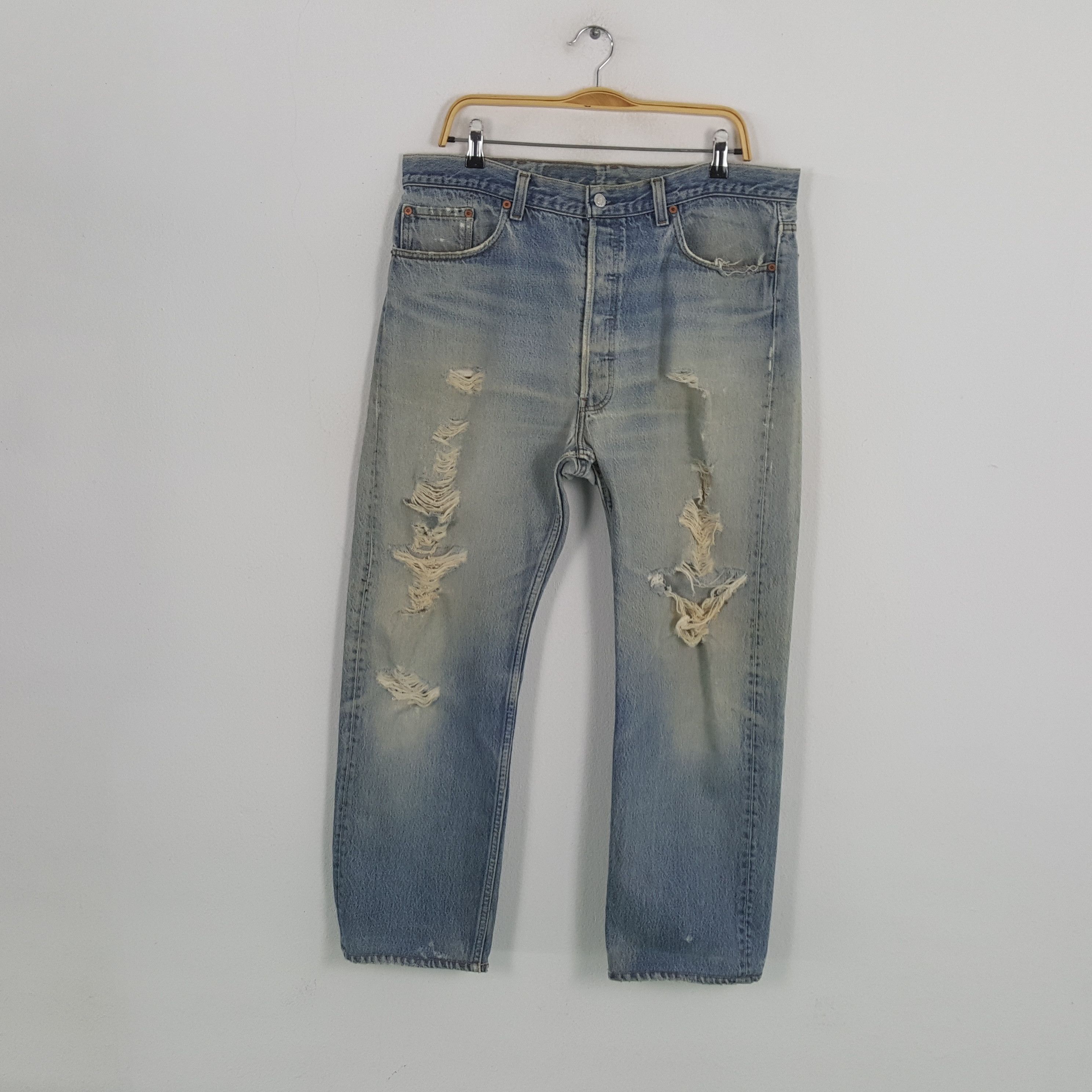Levi's × Levi's Vintage Clothing Vintage LEVI'S 501 Kurt Cobain Distressed Style Jean Size US 36 / EU 52 - 1 Thumbnail