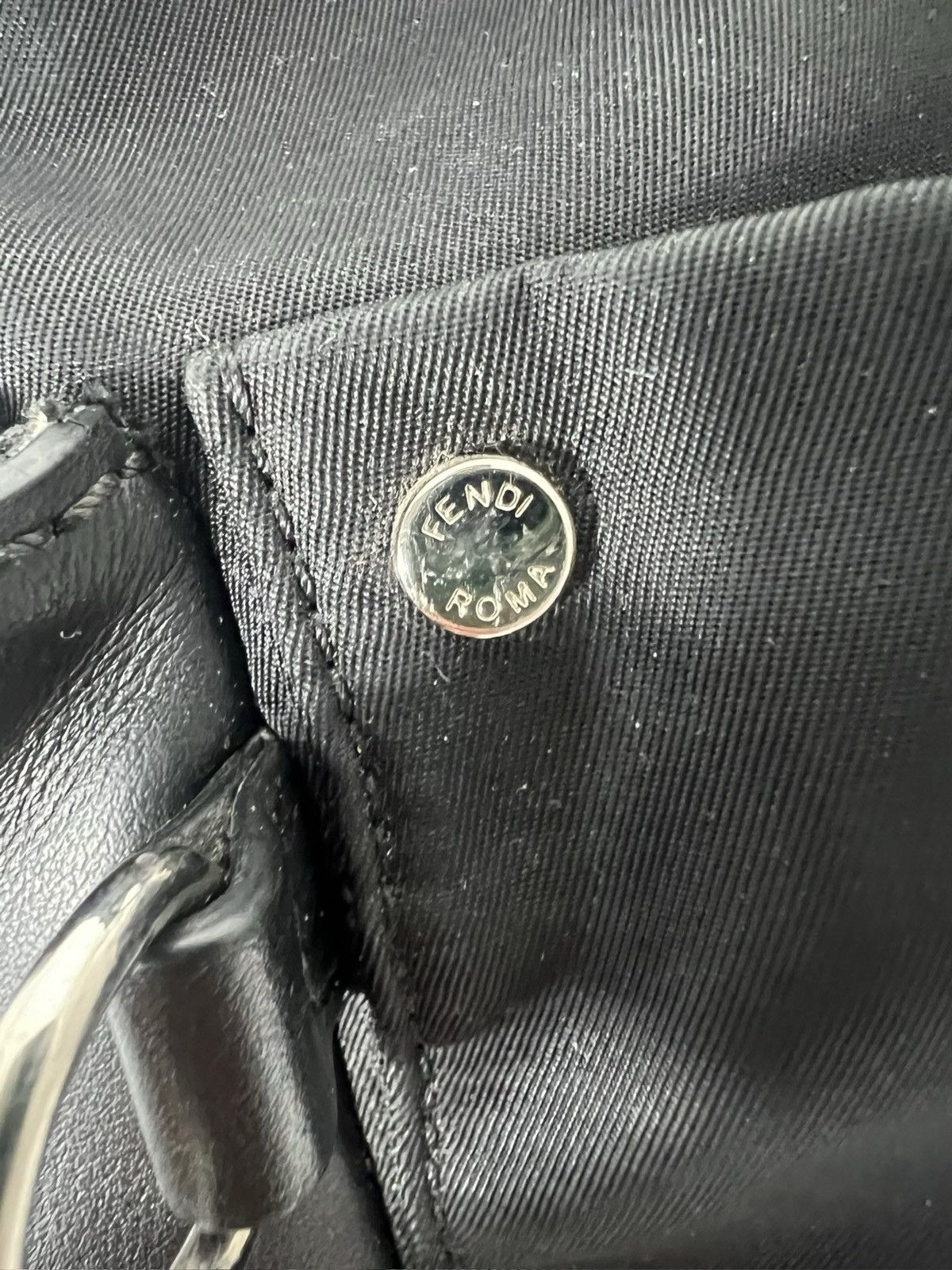 Fendi Fendi Backpack Black and Yellow Logo Straps Adjustable Size ONE SIZE - 6 Thumbnail