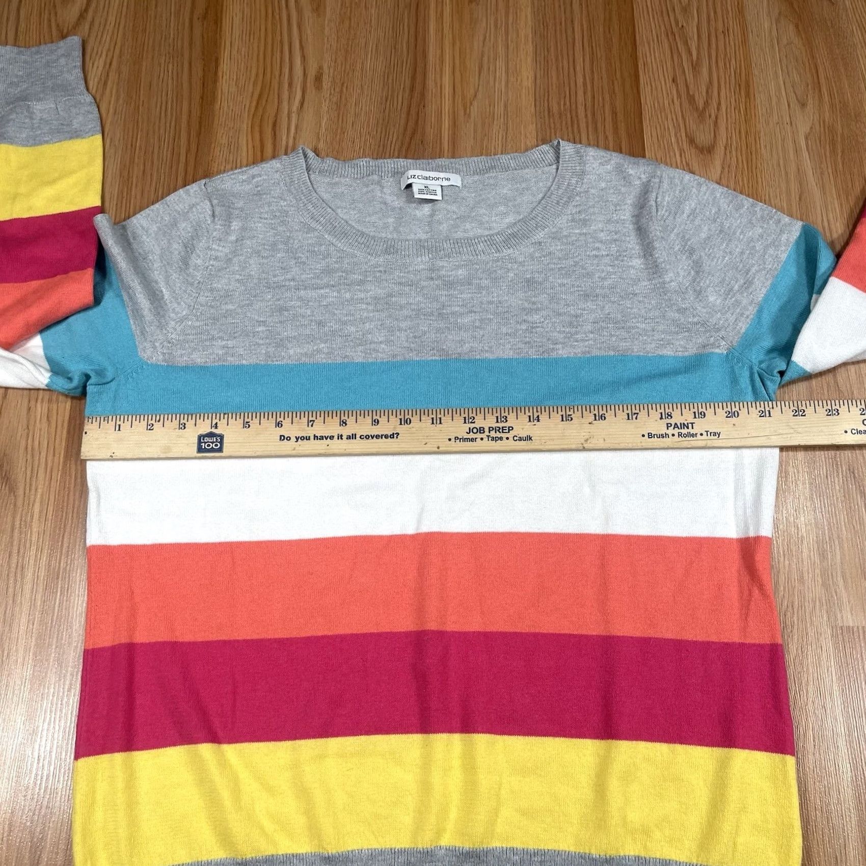 Liz Claiborne Liz Claiborne Knit Sweater Womens XL Round Crew Neck Long Sleeve Stripe Size XL / US 12-14 / IT 48-50 - 5 Thumbnail