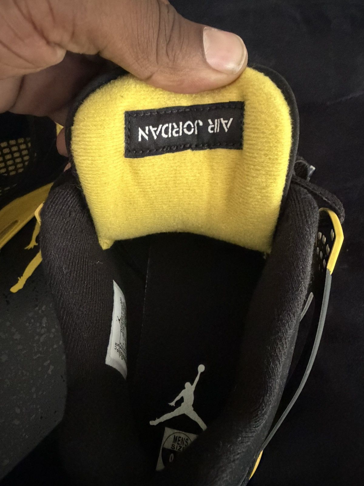 Nike Air Jordan 4 Retro “Thunder” Size 9.5 Black/Yellow Size US 9.5 / EU 42-43 - 6 Thumbnail
