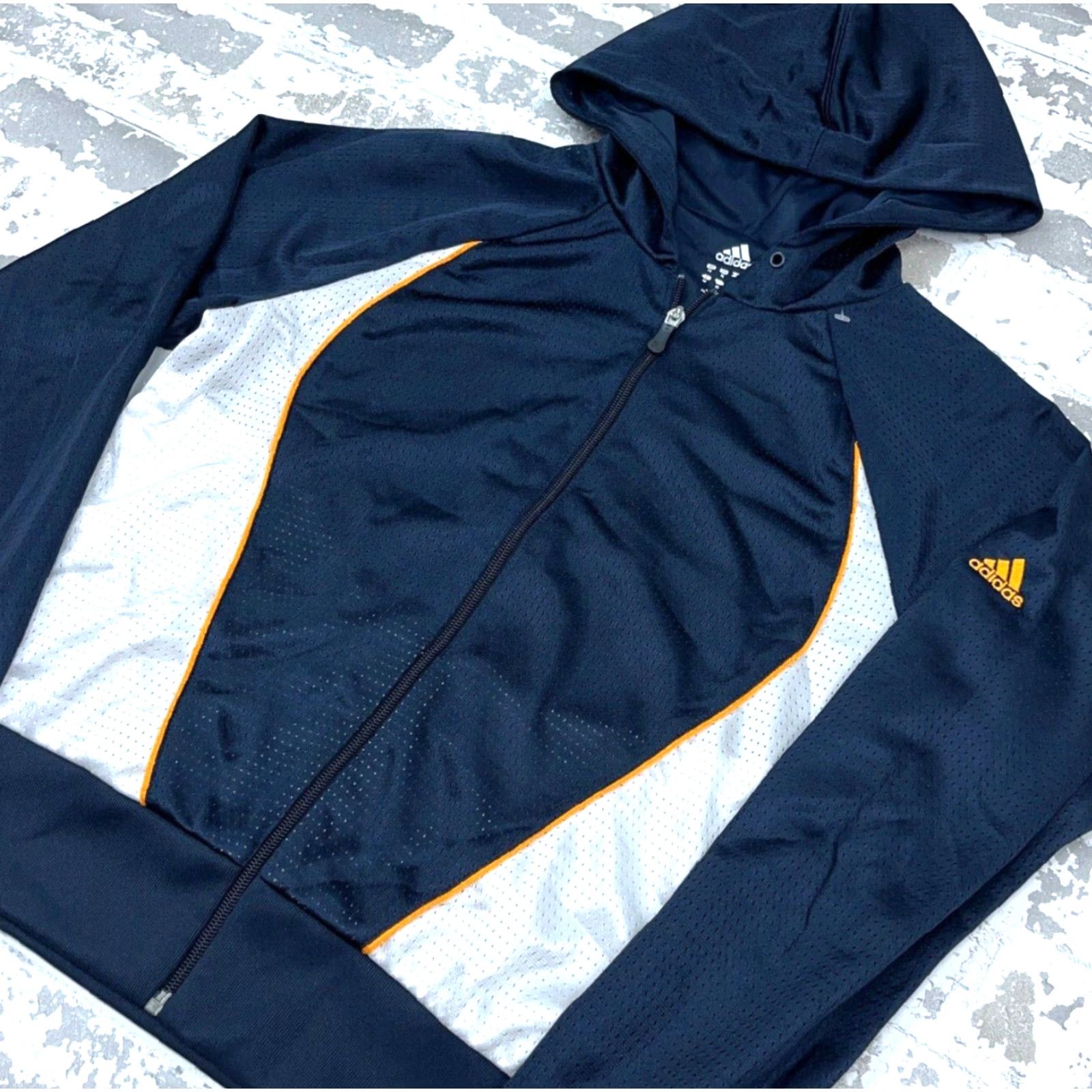 Adidas Adidas Hoodie Women M Blue White Full Zip Hooded Sweatshirt Activewear Casual Travel Jackets Sport Logo Modern Size M / US 6-8 / IT 42-44 - 2 Thumbnail
