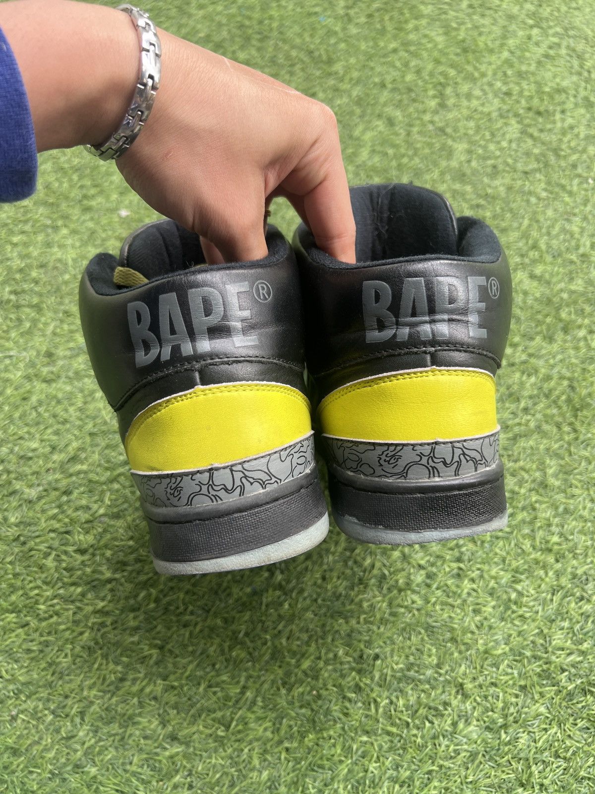 Bape Bape Cloud Sta High Black Green Size US 8.5 / EU 41-42 - 5 Thumbnail