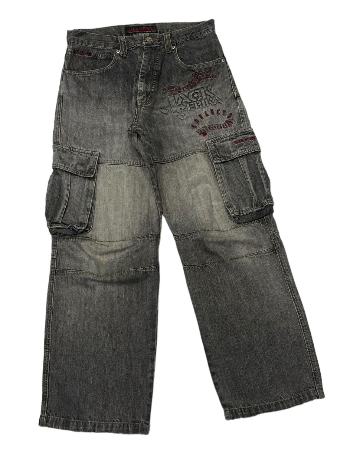 Hysteric Glamour BAGGY🔥JACK SERIKA MULTI POCKET BAGGY CARGO JEANS PANTS Size US 32 / EU 48 - 7 Thumbnail