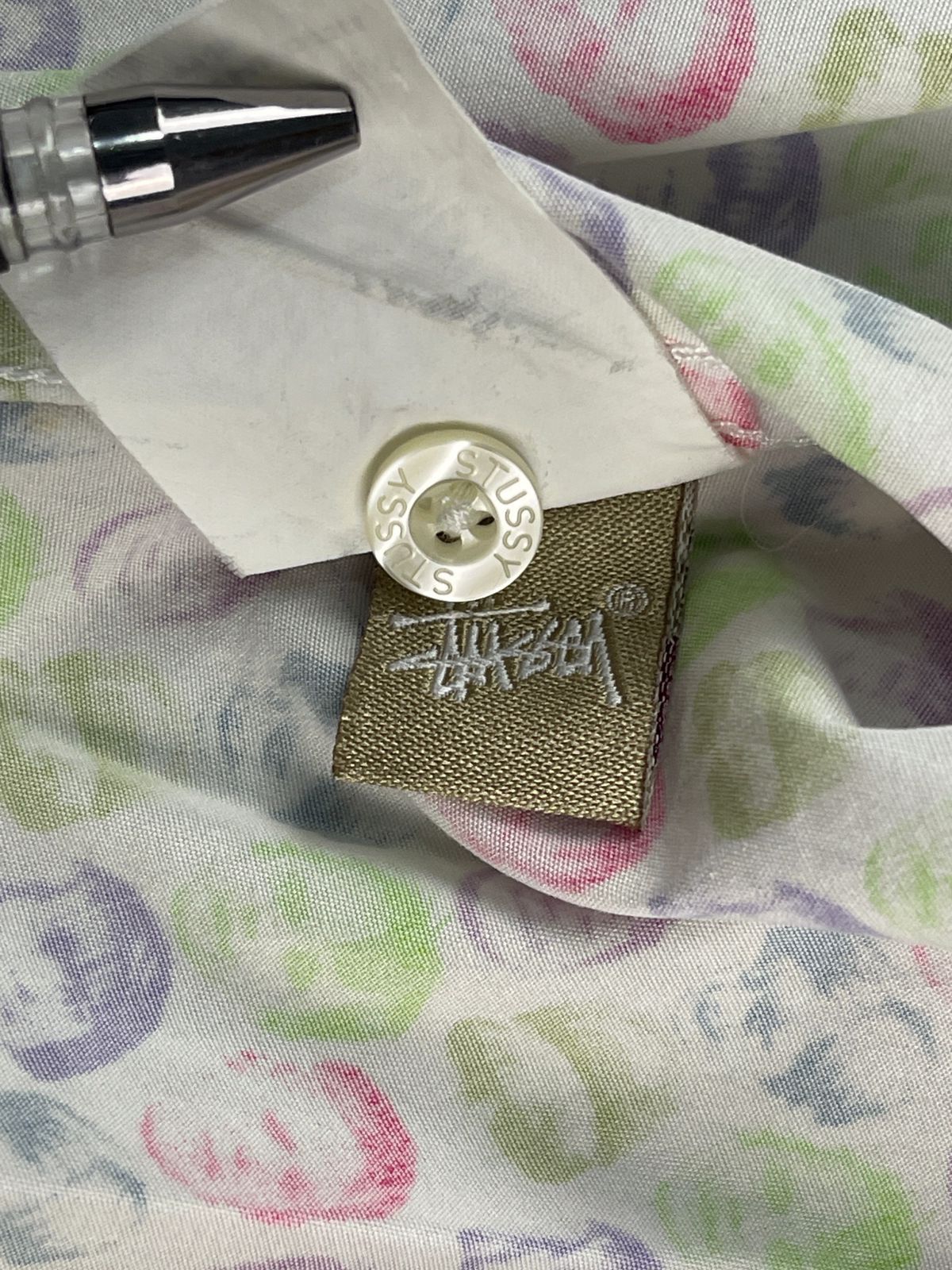 Stussy × Vintage Stussy AOP kids faces short shirt Size US L / EU 52-54 / 3 - 8 Thumbnail