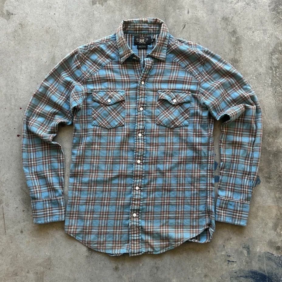 RRL Ralph Lauren Double RL Plaid Flannel Button Shirt