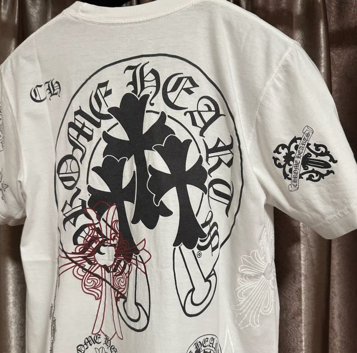 Chrome Hearts Chrome Hearts (Crooked Heart) Full Print Logo Short Sleeve Size US S / EU 44-46 / 1 - 4 Thumbnail