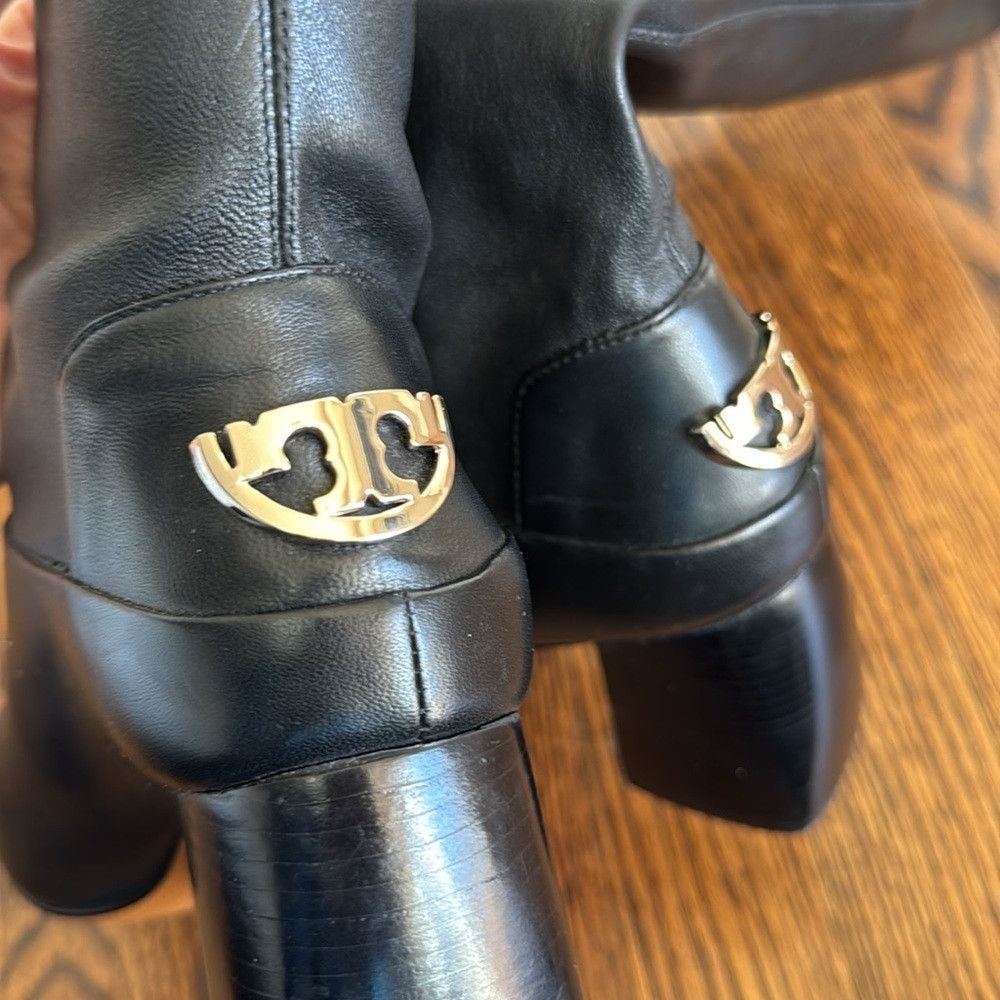 Tory Burch Tory Burch Black Sidney Leather 70mm Knee Boot. Stacked hee Size US 7 / IT 37 - 8 Thumbnail