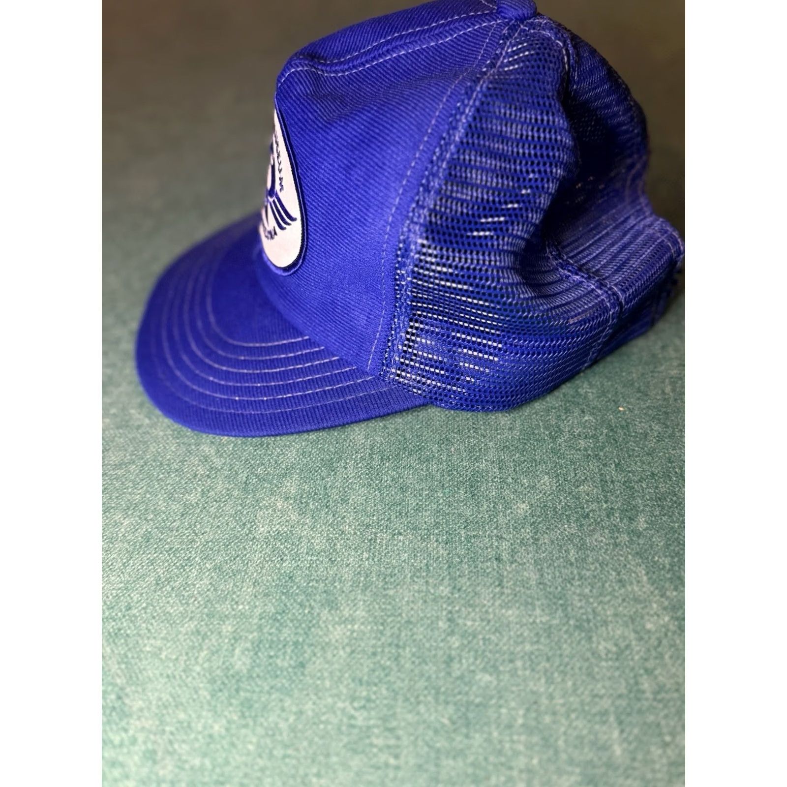 Vintage VINTAGE Snap-Back Trucker Hat Blue UV Protection Adjustable Men XS? No; remove unknown. Size ONE SIZE - 2 Thumbnail