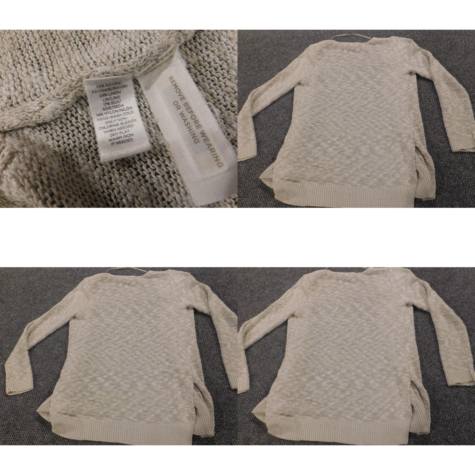 Loft Loft Beige Cardigan Knit Crew Neck Long Sleeve XS Regular Women Vintage? No Size XS / US 0-2 / IT 36-38 - 8 Thumbnail