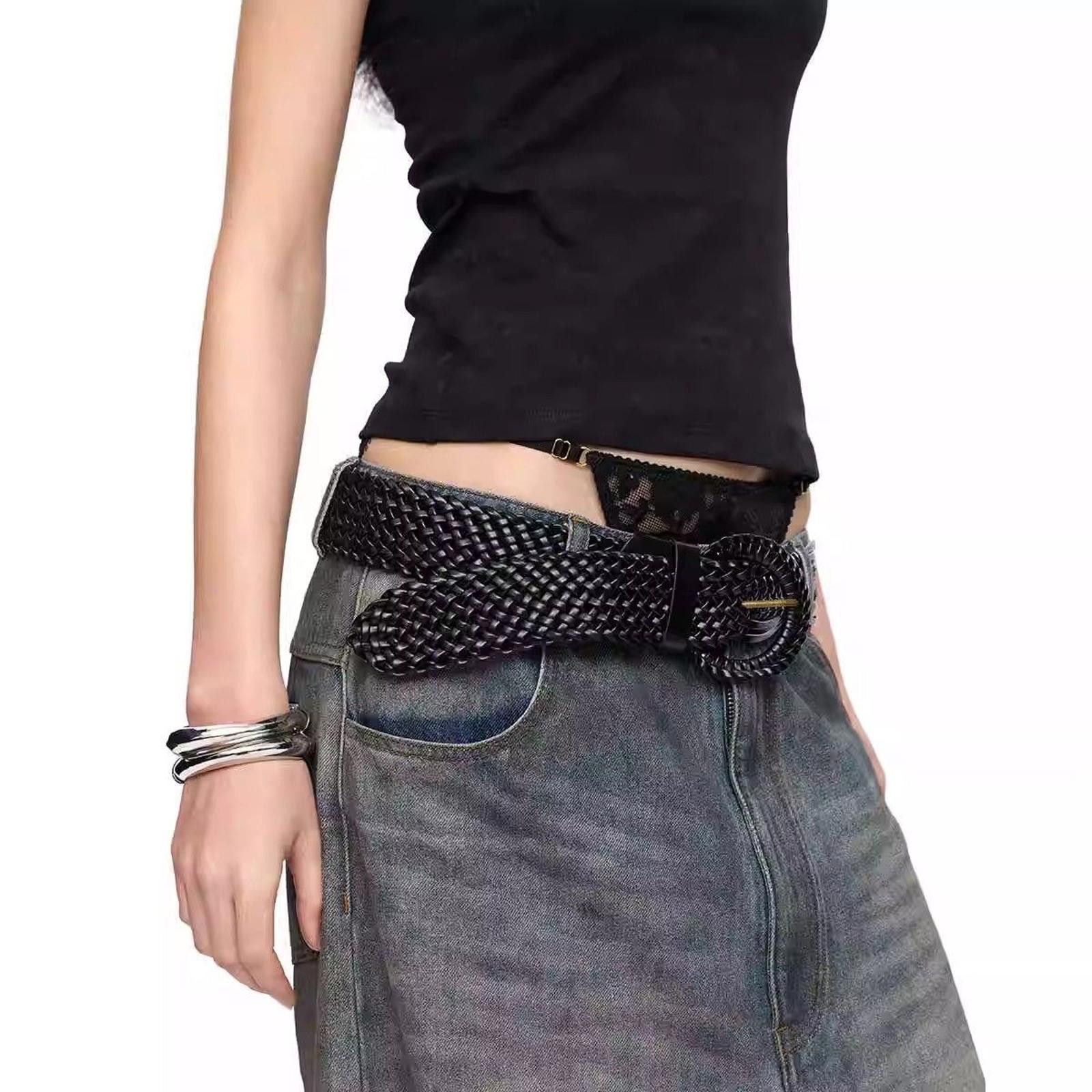 Japanese Brand Y2K Black Buckle Modern Belt OS Size ONE SIZE - 2 Thumbnail