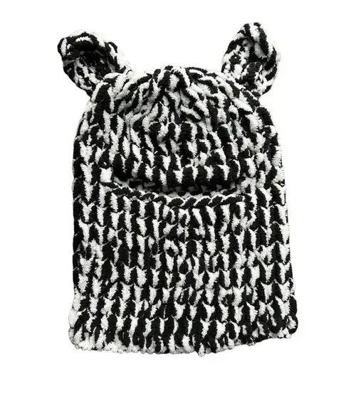 Japanese Brand Handmade Knitted Balaclava Ski Mask Panda Bear Animal Style Size ONE SIZE - 2 Thumbnail