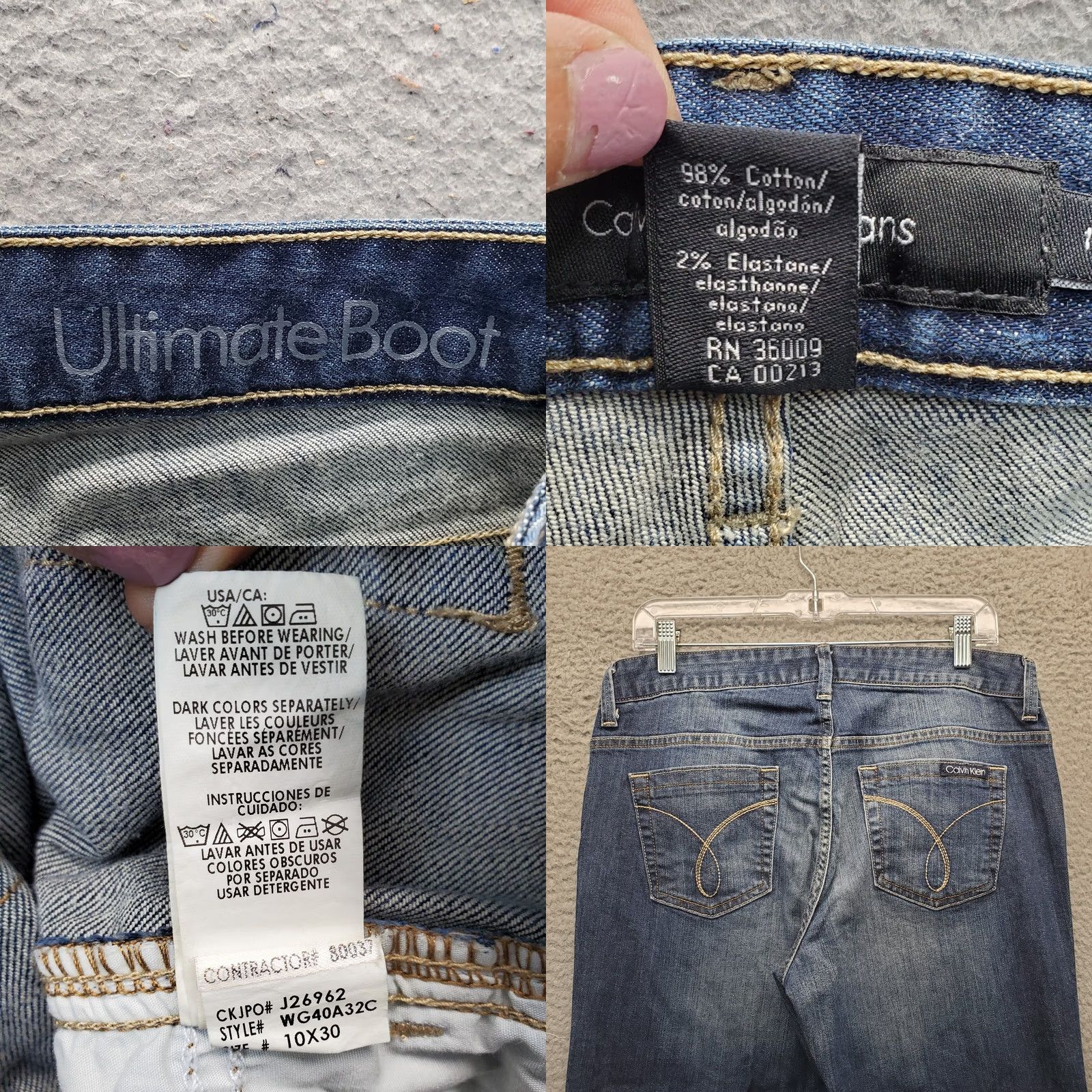 Calvin Klein Calvin Klein Womens 10 Bootcut Jeans Blue Denim 5-Pocket Stretch Regular Waist 32 Inseam 29.25" WG40A32C Size 32" / US 10 / IT 46 - 8 Thumbnail