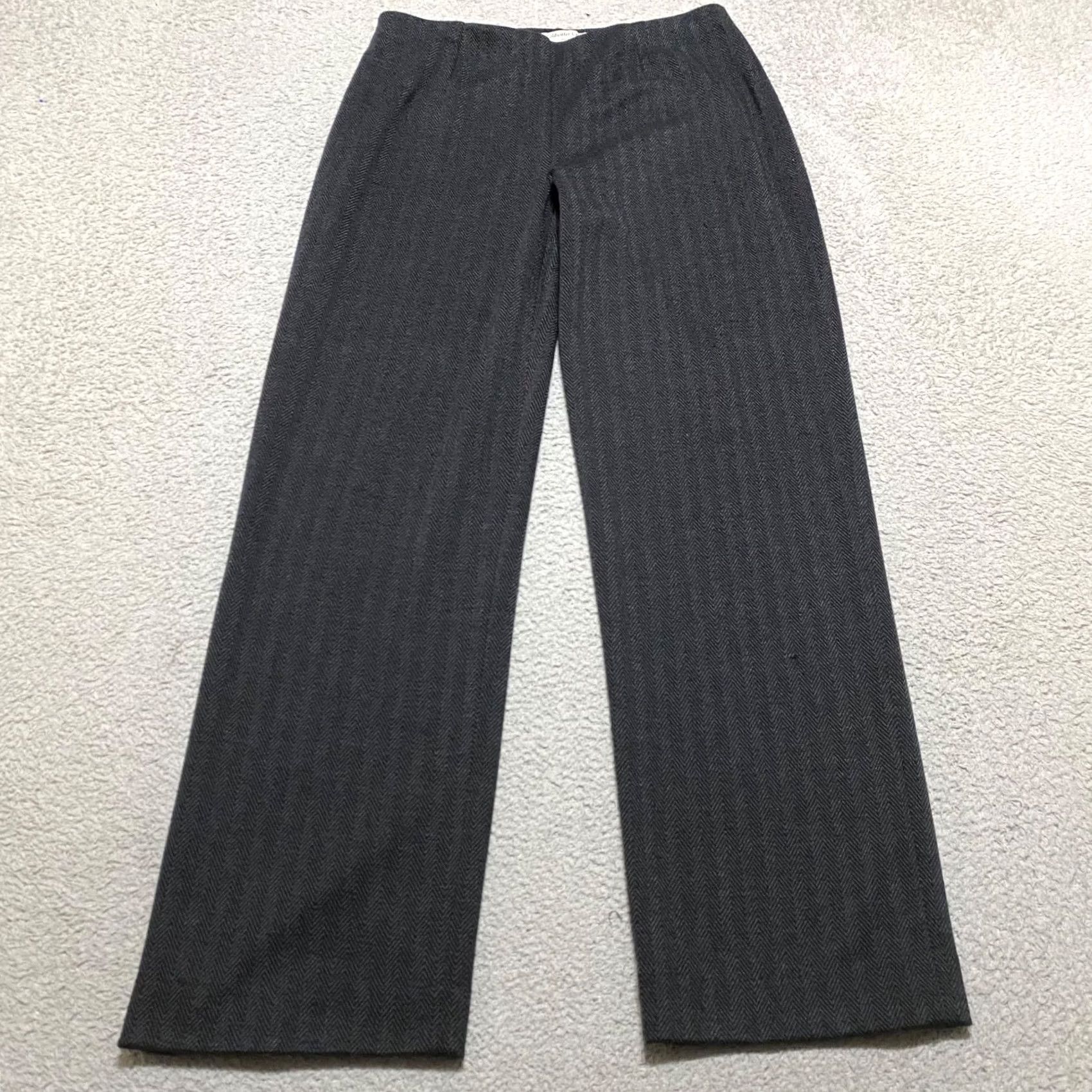 Coldwater Creek Coldwater Creek Women s Gray Striped Straight High Rise Pants Size ONE SIZE - 2 Thumbnail