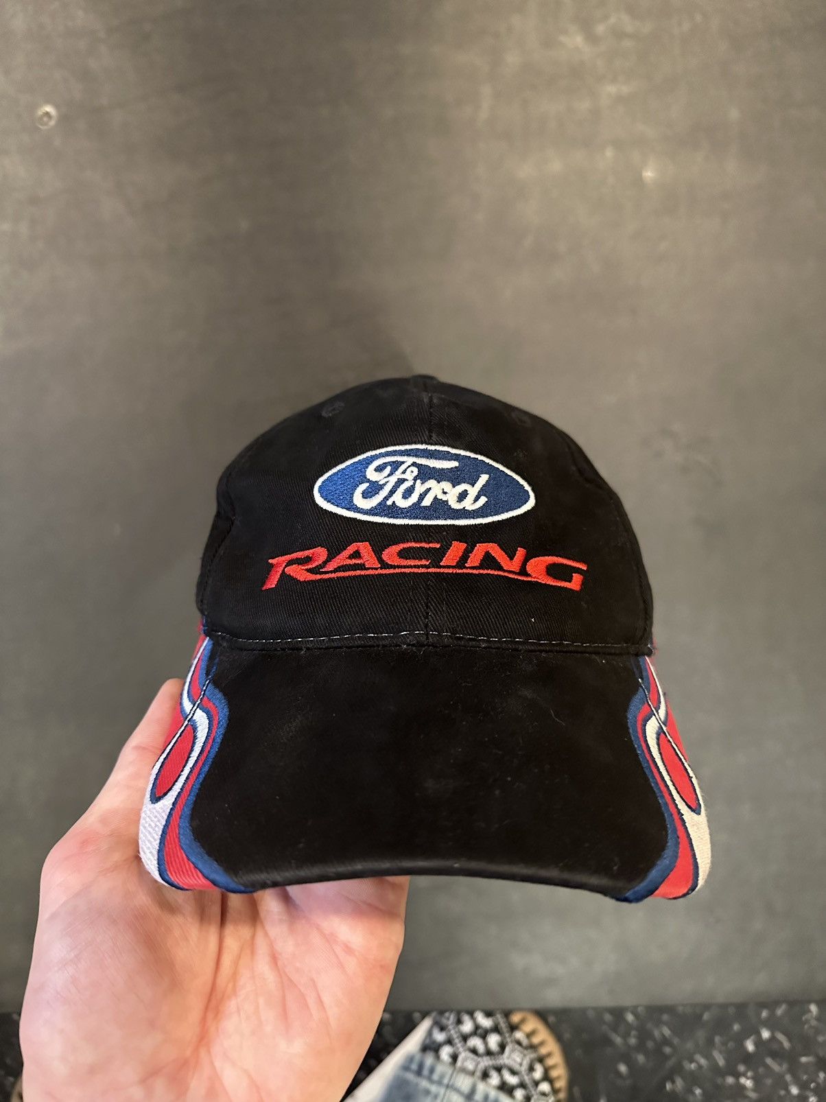 Ford × NASCAR × Vintage 🔥🔥Vintage Ford Racing Dad Hat with Flames🔥🔥 Size ONE SIZE - 3 Thumbnail
