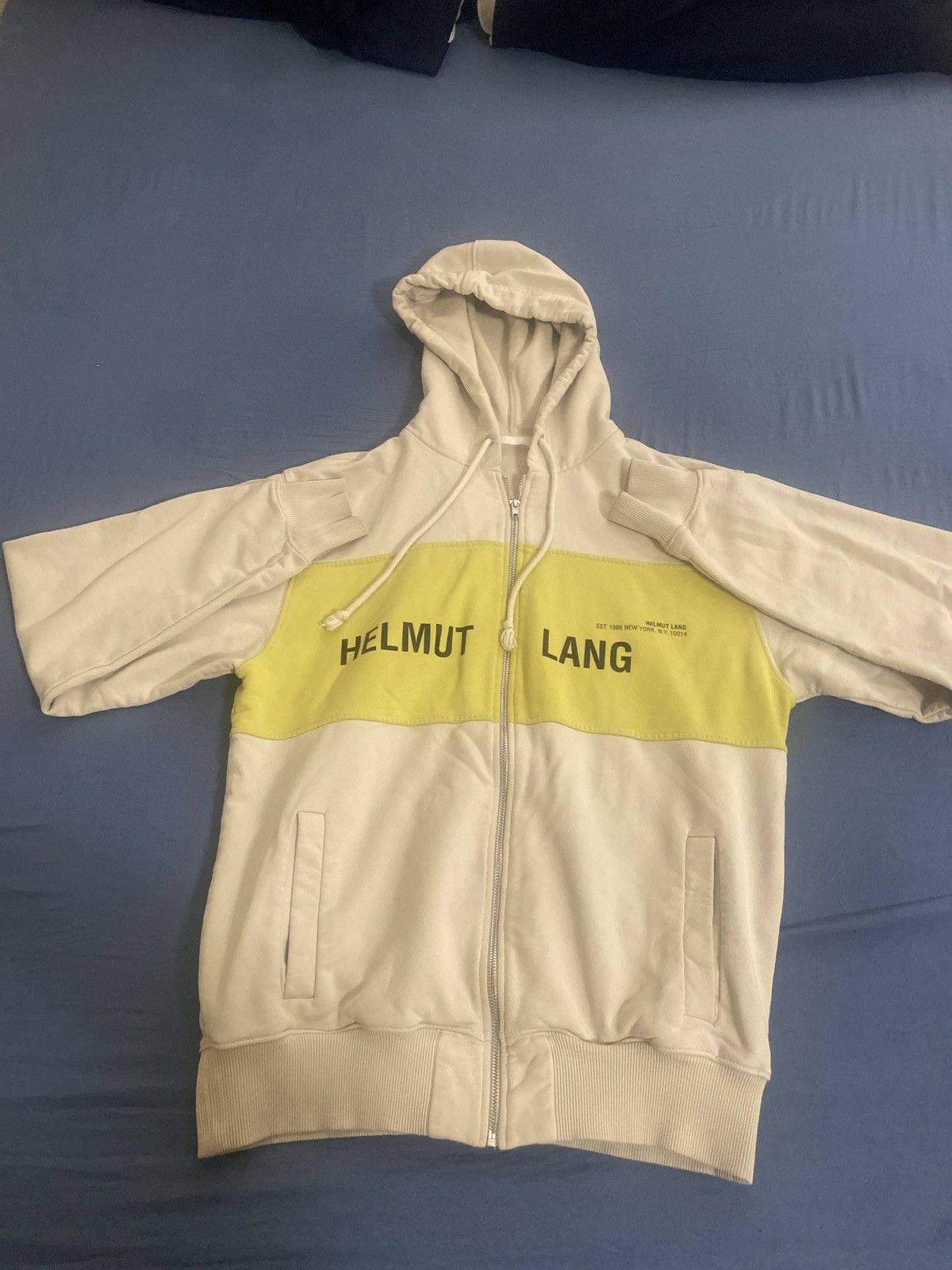 Helmut Lang Men's Blocked Logo Zip Hoodie helmut lang Size US S / EU 44-46 / 1 - 1 Thumbnail