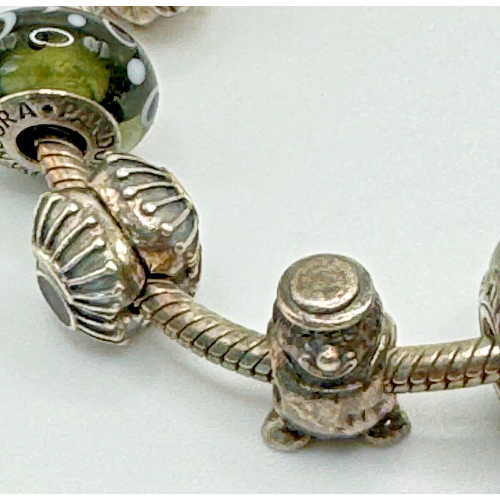 pandora Auth Pandora 925 sterling silver 7.5" bracelet w/10 charms Size ONE SIZE - 3 Thumbnail