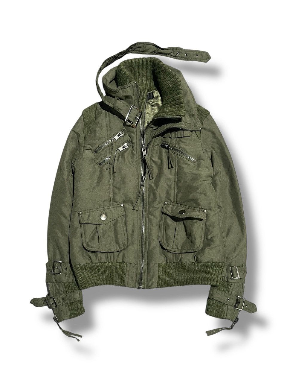 Military Gimmick Bondage Double Zipper Jacket