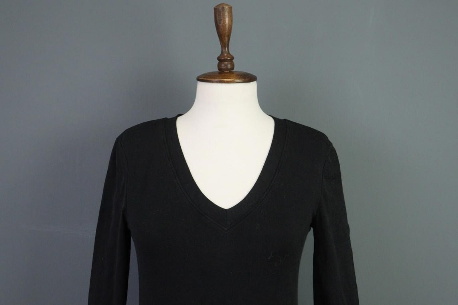 Wolford Wolford Black Knitted V-Neck Casual Pullover Sweater Size M / US 6-8 / IT 42-44 - 2 Thumbnail