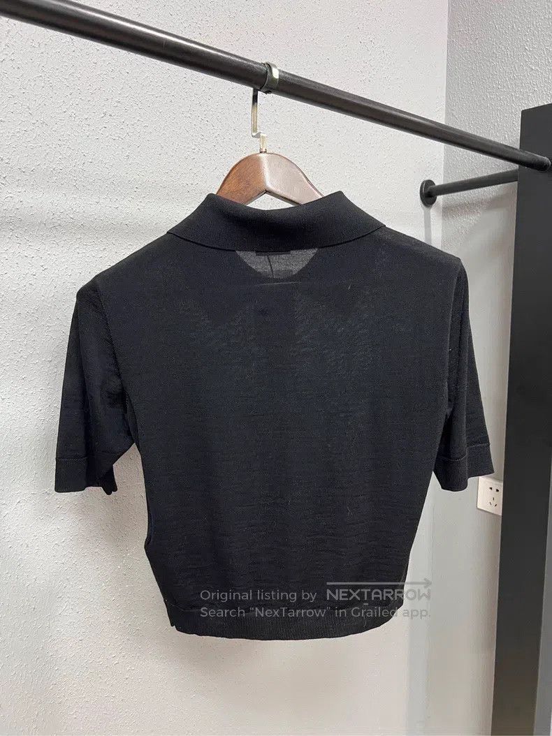Saint Laurent Paris Saint Laurent Paris Pure Black Wool Polo Short Sleeve Size US L / EU 52-54 / 3 - 2 Thumbnail