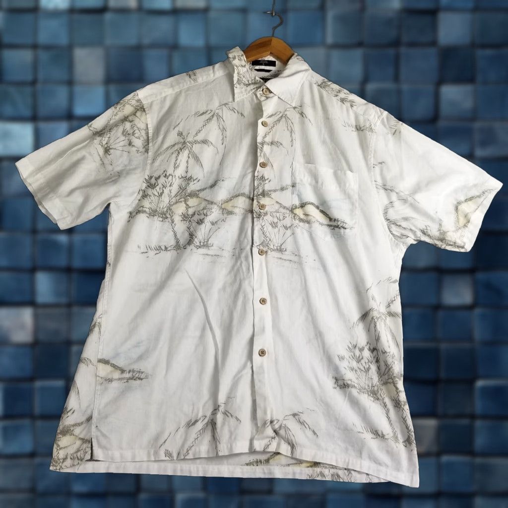 Nautica VINTAGE Nautica Hawaiian Shirt Men Large All Over Print AOP Palm Trees Button Up Short Sleeve Cotton Summer Beach Mens Size US L / EU 52-54 / 3 - 1 Thumbnail
