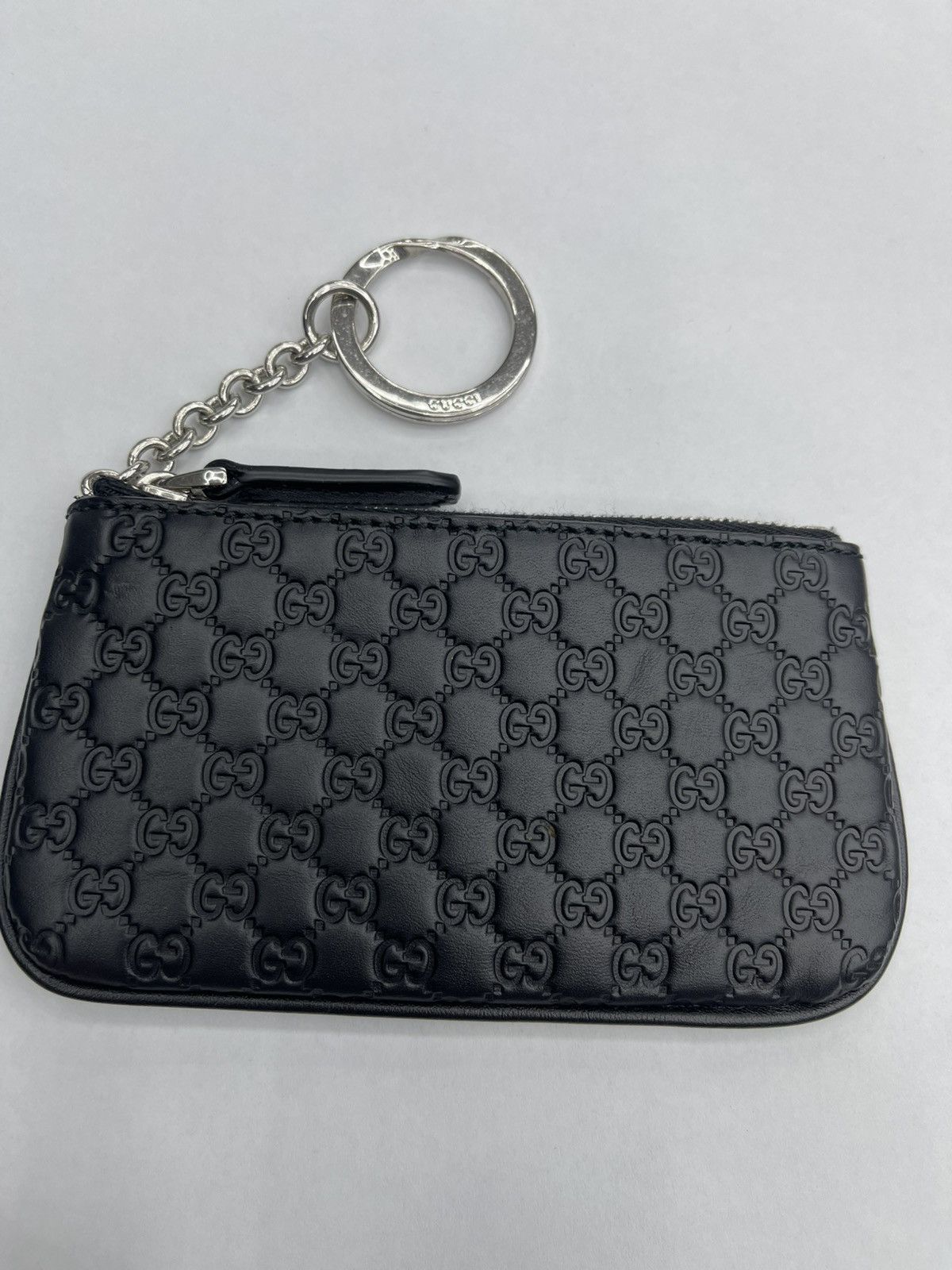 GUCCI Leather Microguccissima Key Case With Zipper