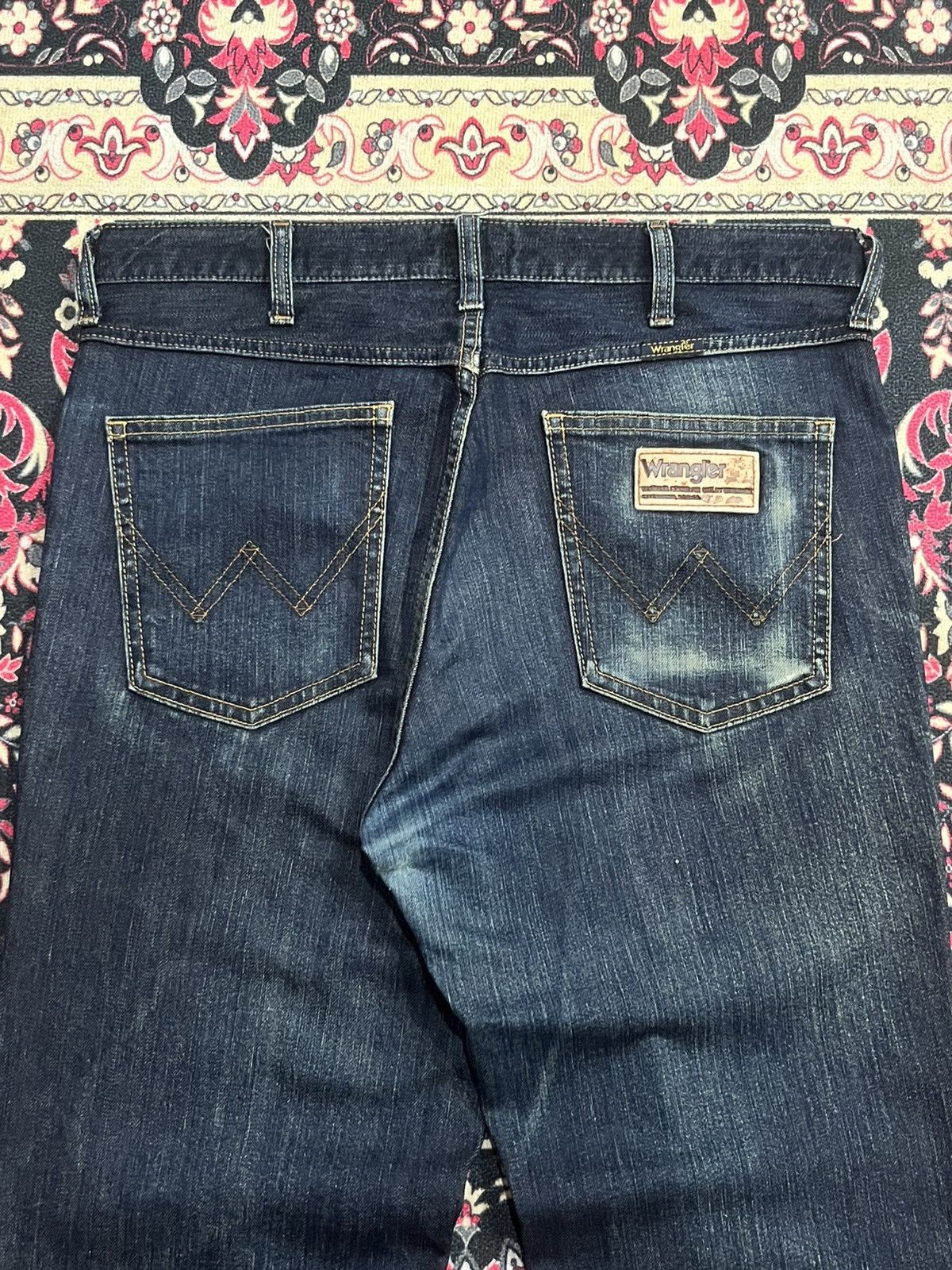 Wrangler Vintage Wrangler Dark Blue Washed Straight Leg Jeans Size US 33 - 7 Thumbnail