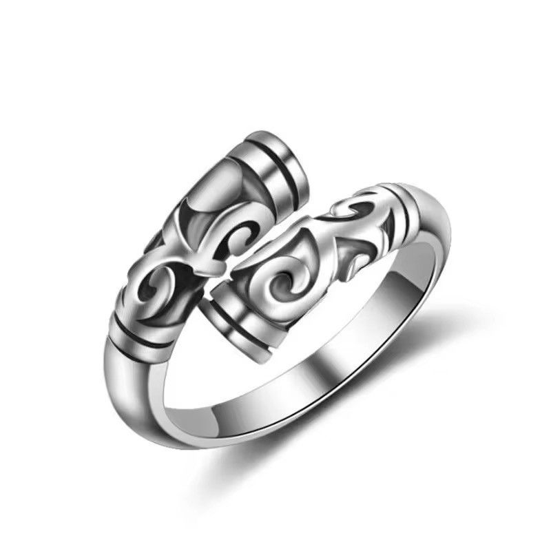 Jewelry × Sterling Silver × Vintage Tight Spell Wukong's Weapon 925 Sterling Silver Ring Size ONE SIZE - 6 Thumbnail