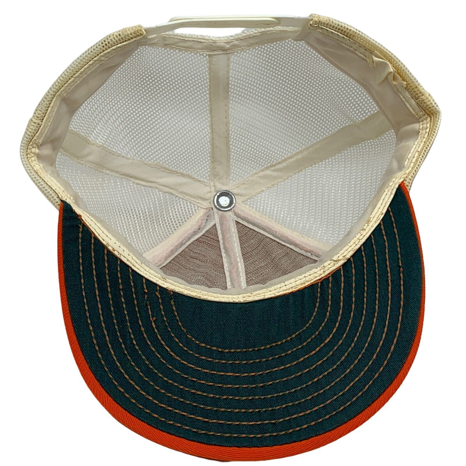 Vintage Vintage 80s Sportsmans Trucker Hat Baseball Cap Orange USA Size ONE SIZE - 4 Thumbnail