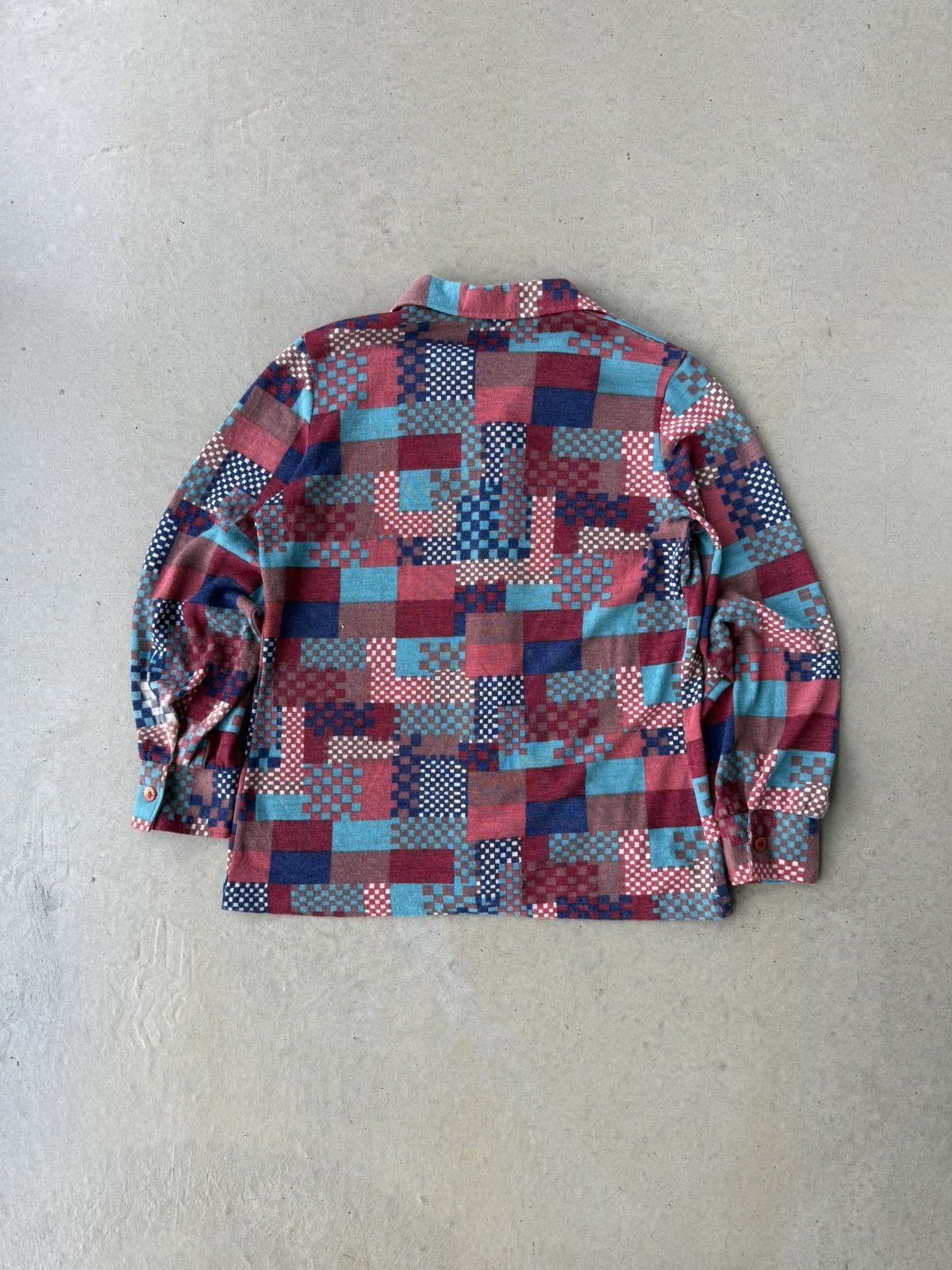Vintage Vintage 1970s Patchwork Print Long Sleeve Button Up Shirt Size US M / EU 48-50 / 2 - 2 Thumbnail