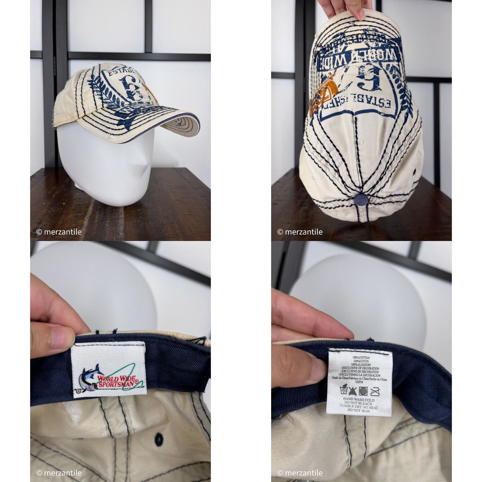 Vintage Sportsman Hat Cap Strap Back Mens Beige Size ONE SIZE - 8 Thumbnail