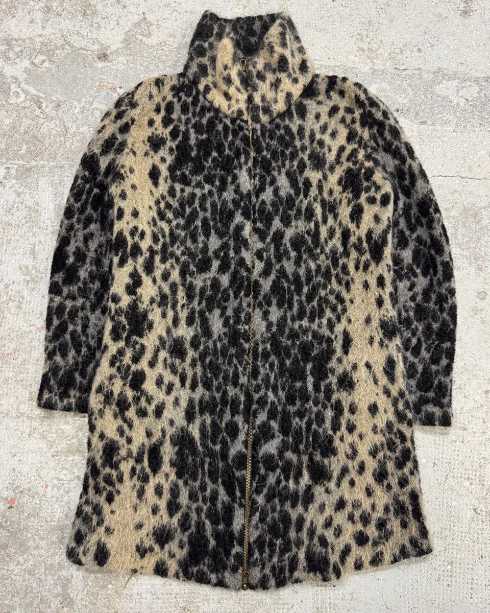 Roberto Cavalli 2000s Roberto Cavalli Long Mohair Zip-up Leopard Effect Jacket Size S / US 4 / IT 40 - 1 Thumbnail