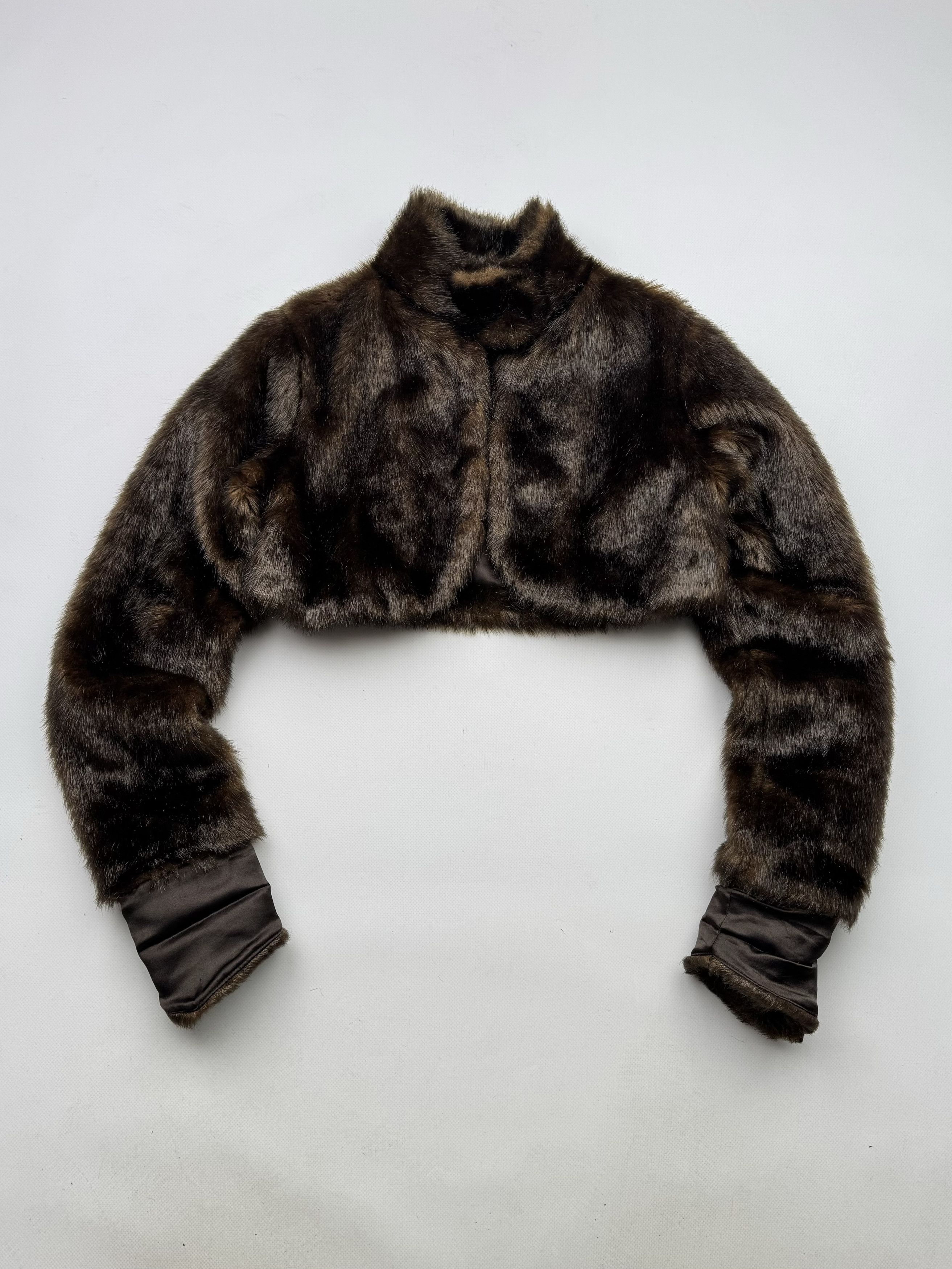Vintage 00's Cropped Faux Fur Jacket Size XS / US 0-2 / IT 36-38 - 1 Thumbnail