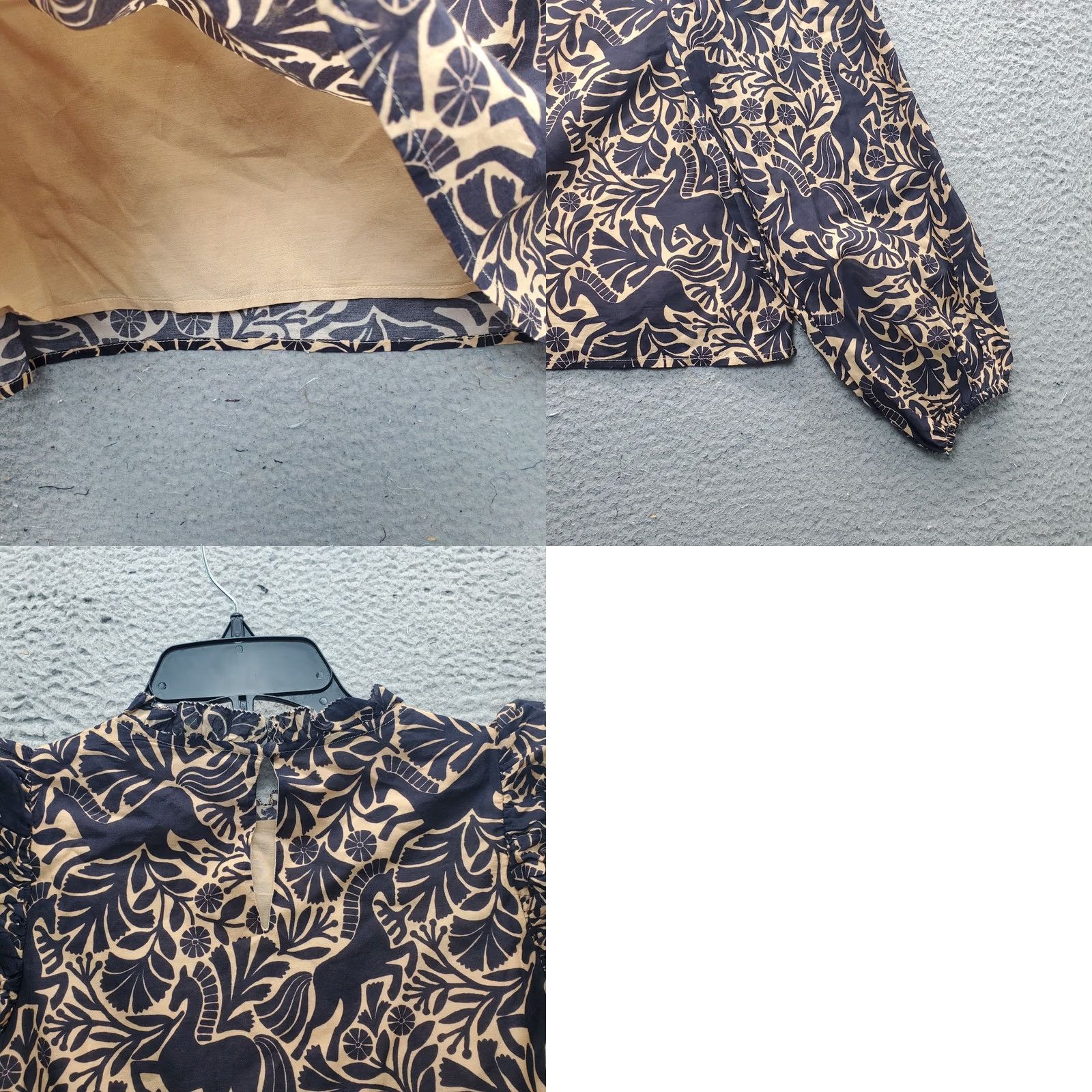 CAMI NYC CAMI NYC Georgine Top Womens XS Multi In Wild Horses Print Lined Ruffle Neck Shirt Womens Size XS Multicolor Animal Print 90s Theme Size XS / US 0-2 / IT 36-38 - 8 Thumbnail
