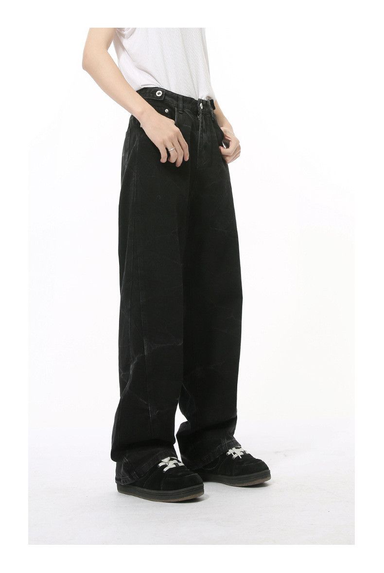 Japanese Brand × Jean Black vintage tie-dye loose straight jeans for men Size US 32 / EU 48 - 4 Thumbnail