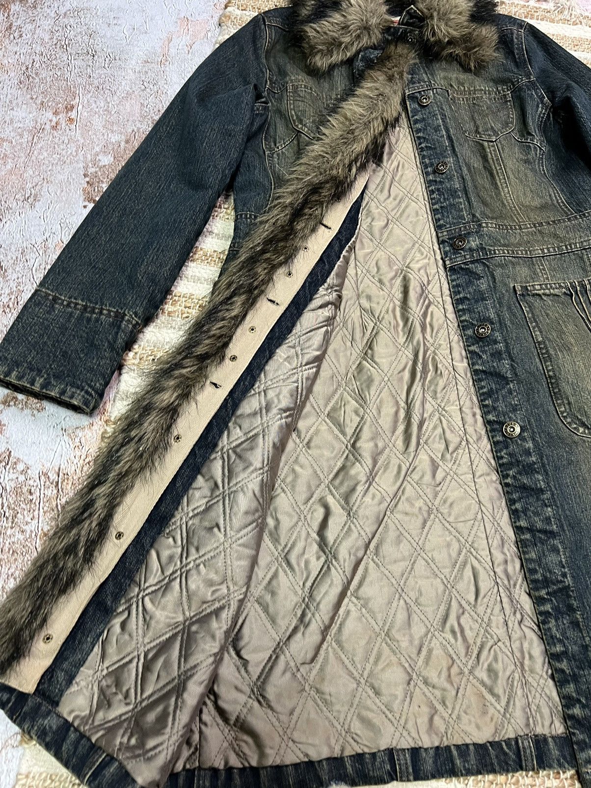 Vintage Vintage Japanese style river island acid washed denim coat Size S / US 4 / IT 40 - 5 Thumbnail