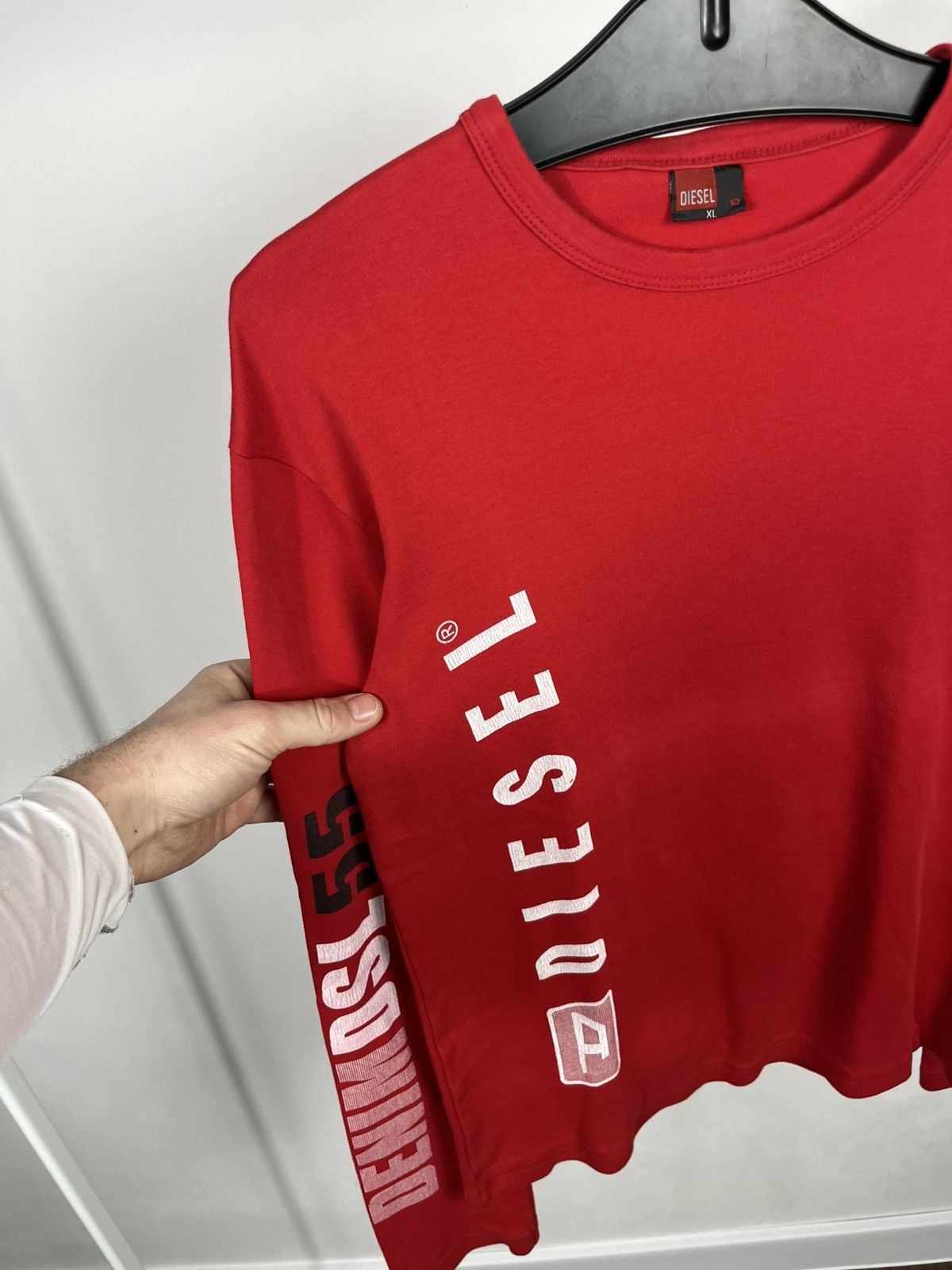 Diesel Diesel Mens Red Long Sleeve Logo Shirt XL Casual Streetwear Size US XL / EU 56 / 4 - 4 Thumbnail