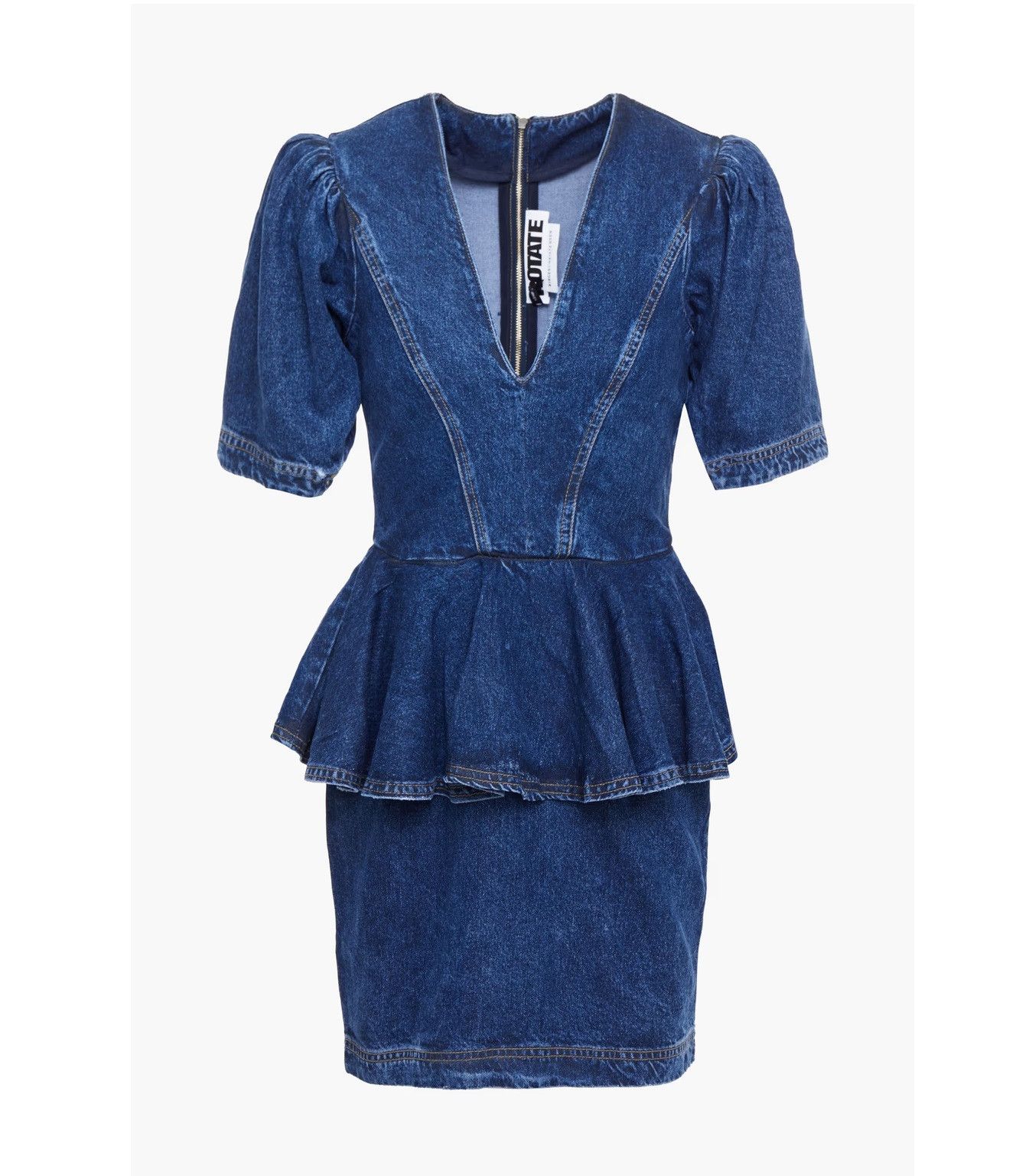 ROTATE Mindy Denim Peplum Mini Blue Dress Size XS / US 0-2 / IT 36-38 - 1 Thumbnail