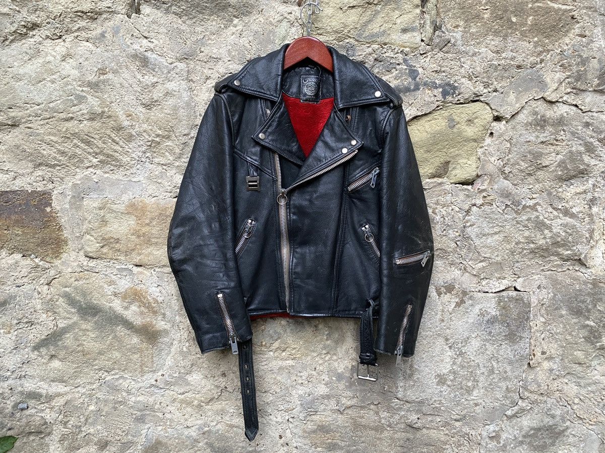 Vintage Rare 80s Death Black Metal Darkthrone Leather Biker Jacket Size US S / EU 44-46 / 1 - 1 Thumbnail
