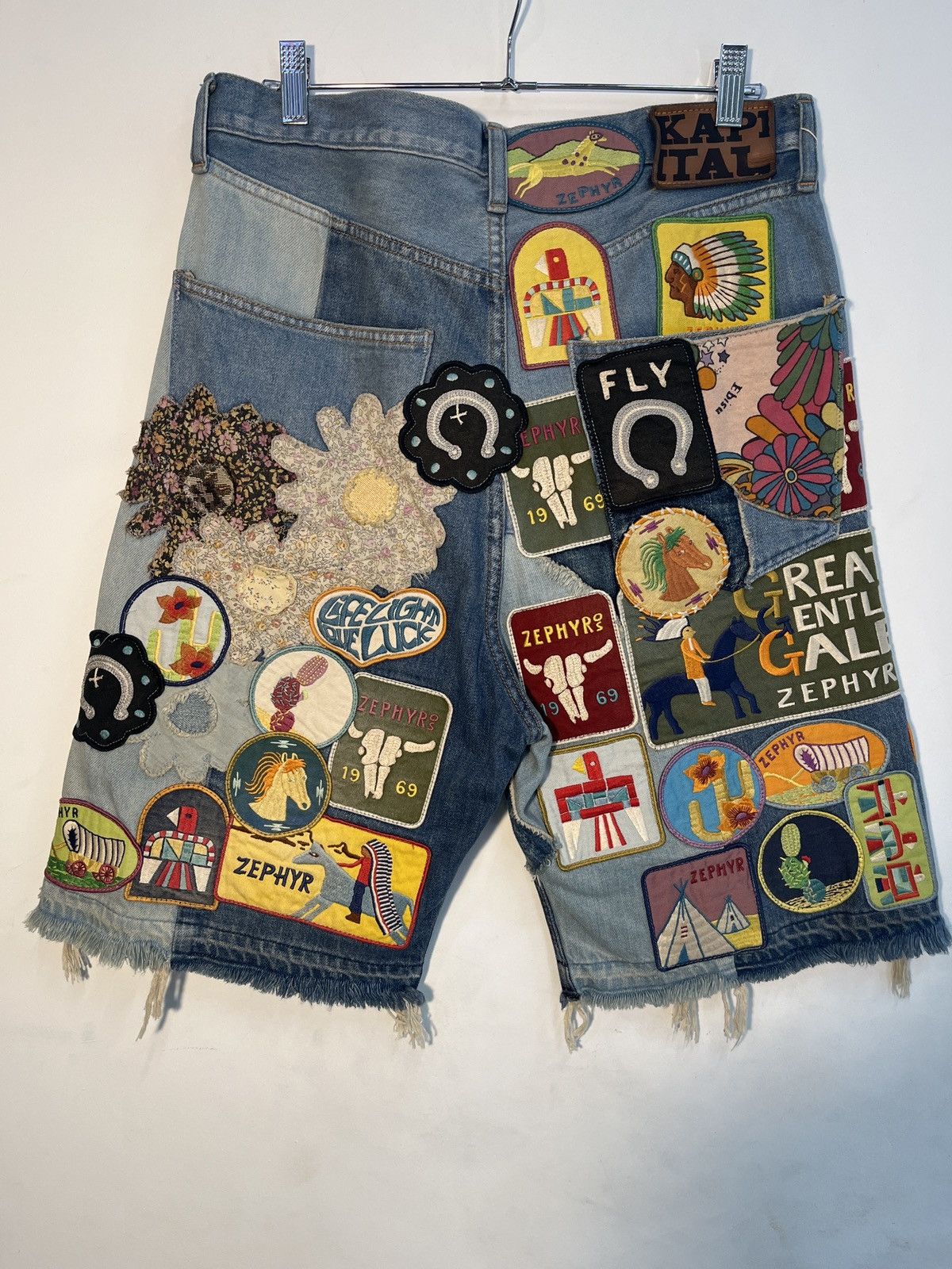 Kapital Kapital Zephyros Remake Denim shorts “indigo processing” Size US 32 / EU 48 - 8 Thumbnail