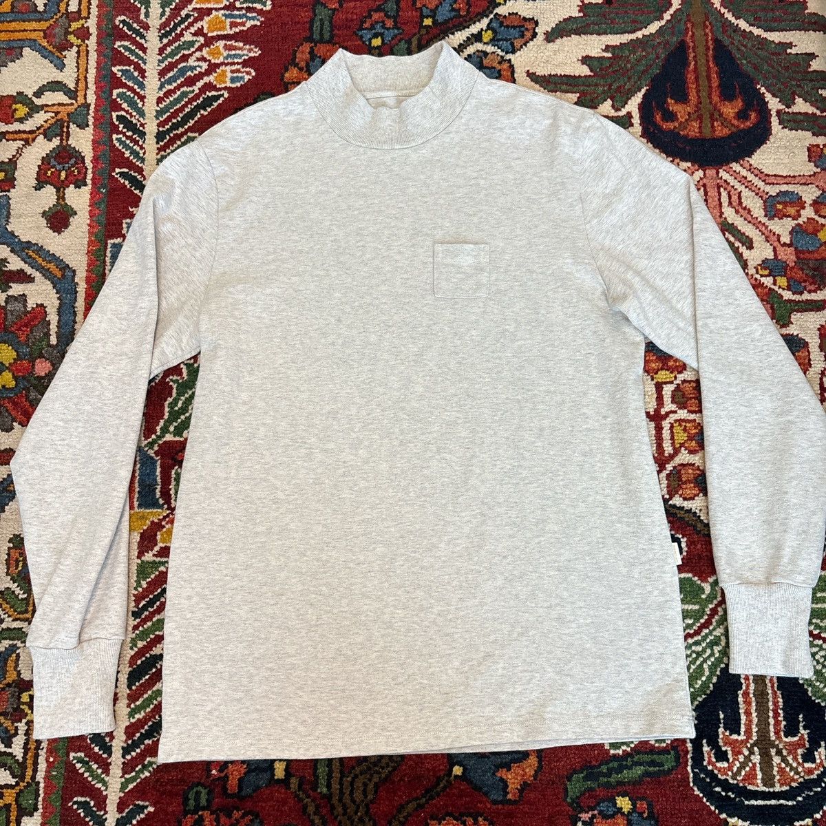 Aime Leon Dore Aime Leon Dore Oatmeal Mockneck Dimebag Pocket Tee Size US M / EU 48-50 / 2 - 1 Thumbnail